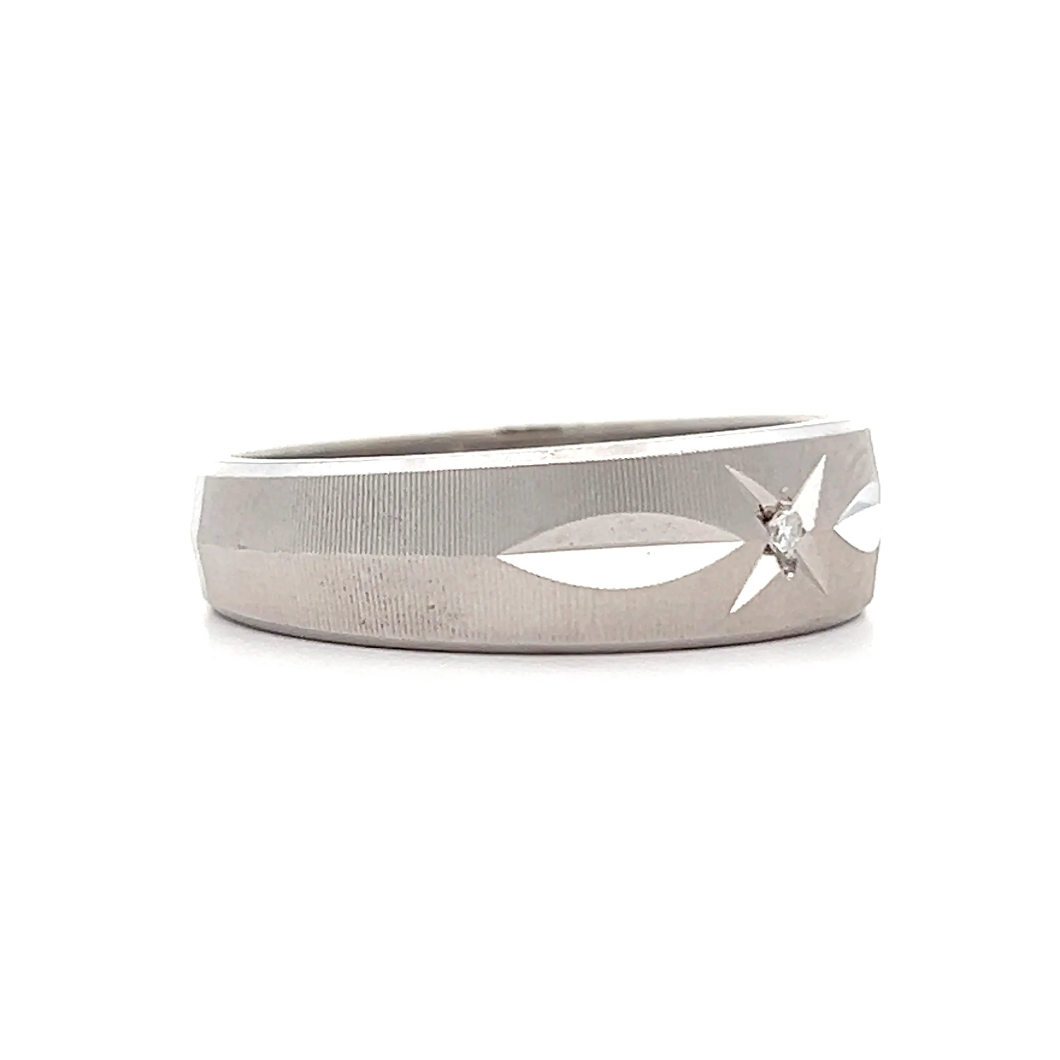 .015 Vintage Mens Diamond Wedding Band in 14k - Image 3