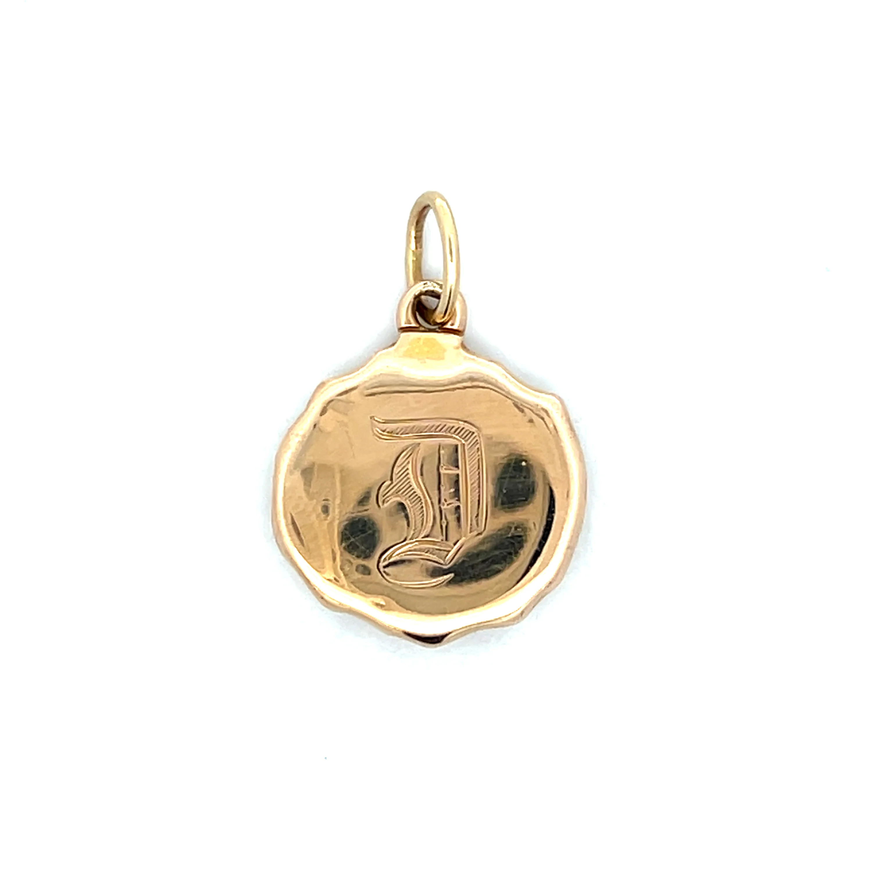 .02 Antique Victorian Leo Zodiac Lion Pendant 14k - Image 2
