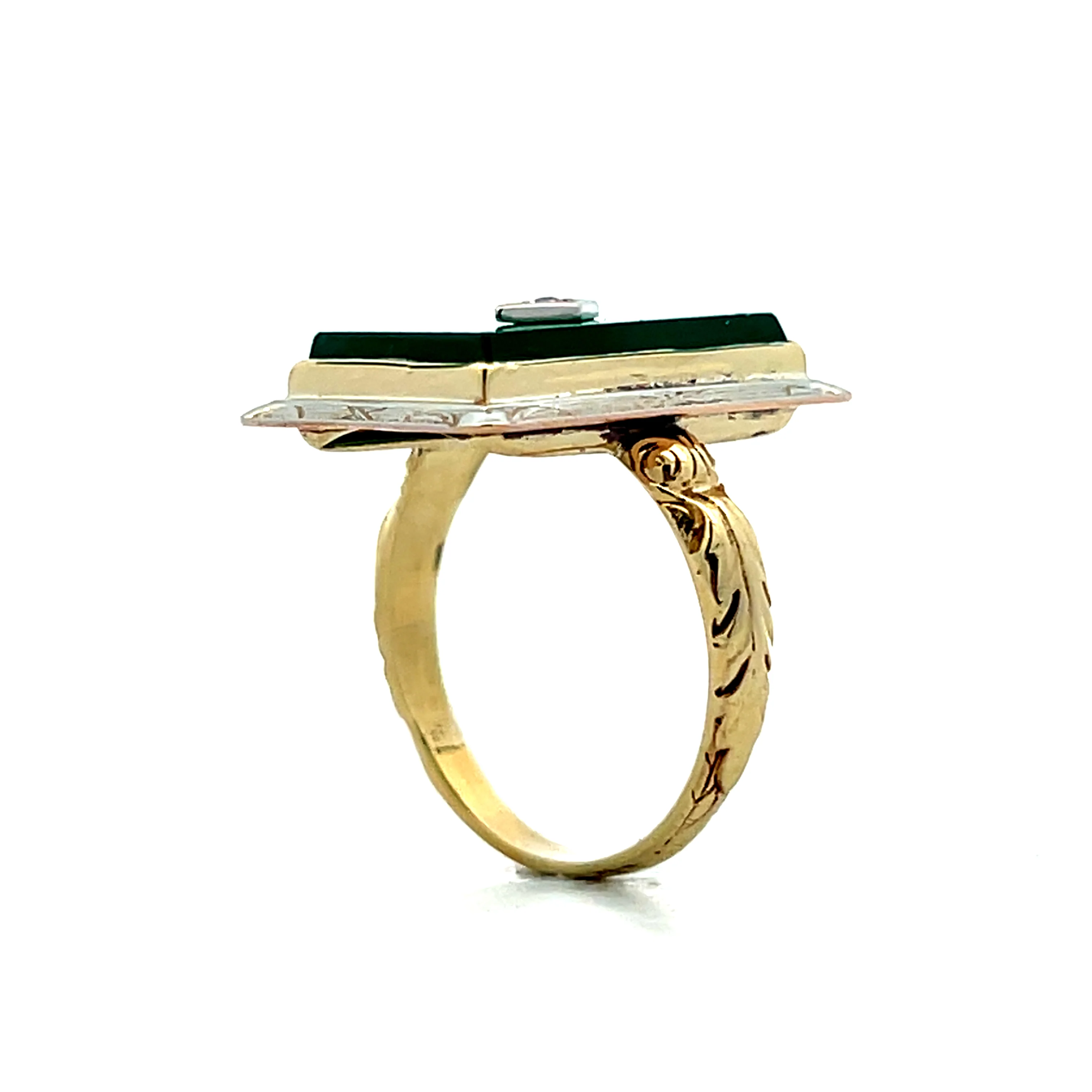 .02 Art Deco Antique Cocktail Ring in 10k - Image 5