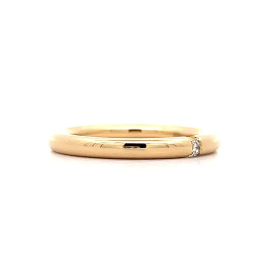 .025 Flush Set Solitaire Diamond Band in 14k Yellow Gold - Image 3