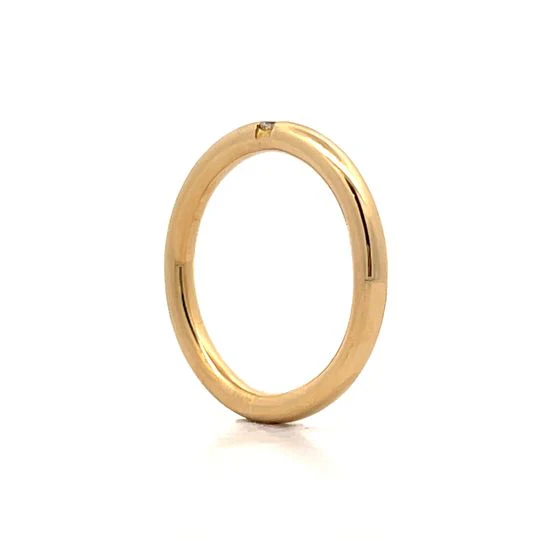 .025 Flush Set Solitaire Diamond Band in 14k Yellow Gold - Image 5