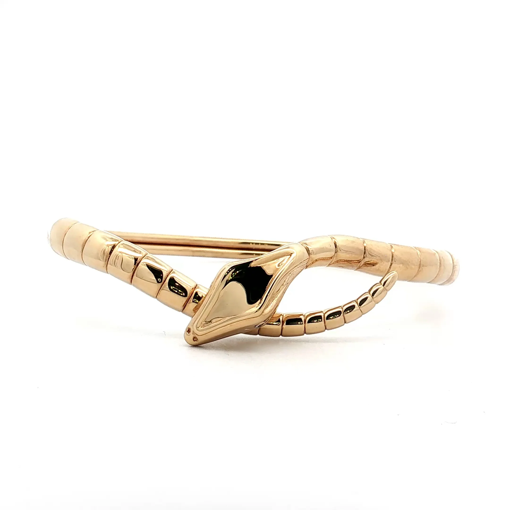 .03 Diamond Snake Bangle Bracelet 14k Yellow Gold
