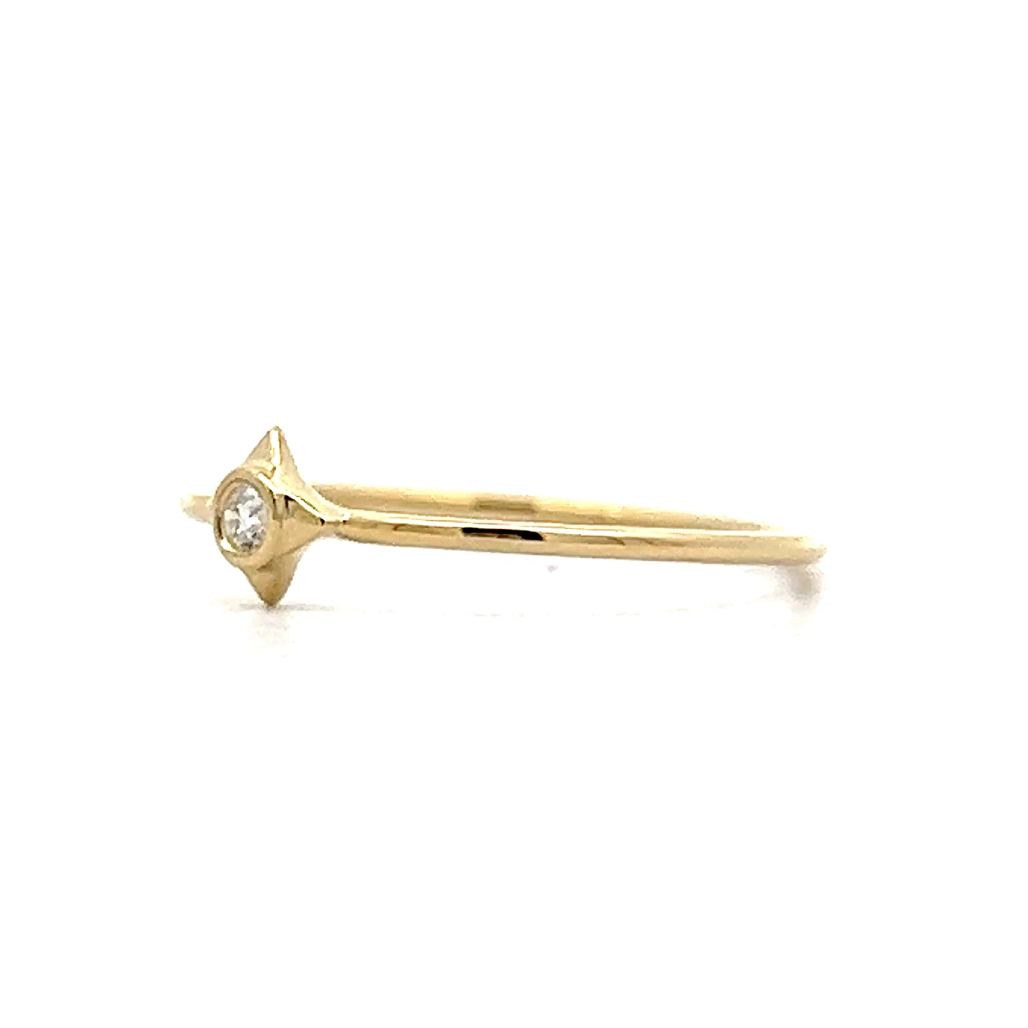 .03 Petite Diamond Band in 14k Yellow Gold - Image 2