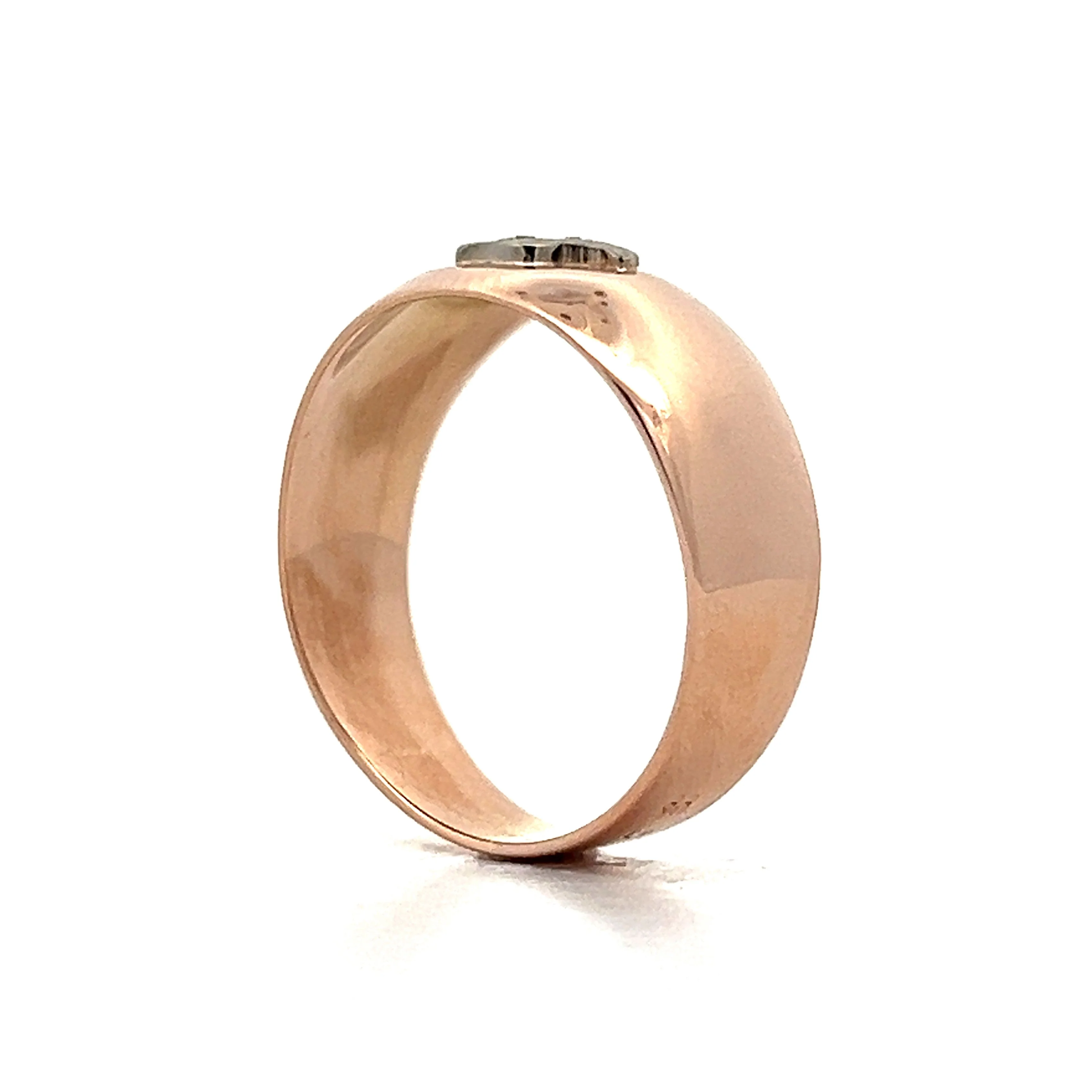 .03 Retro Diamond Leaf Ring in 14k Rose Gold - Image 5