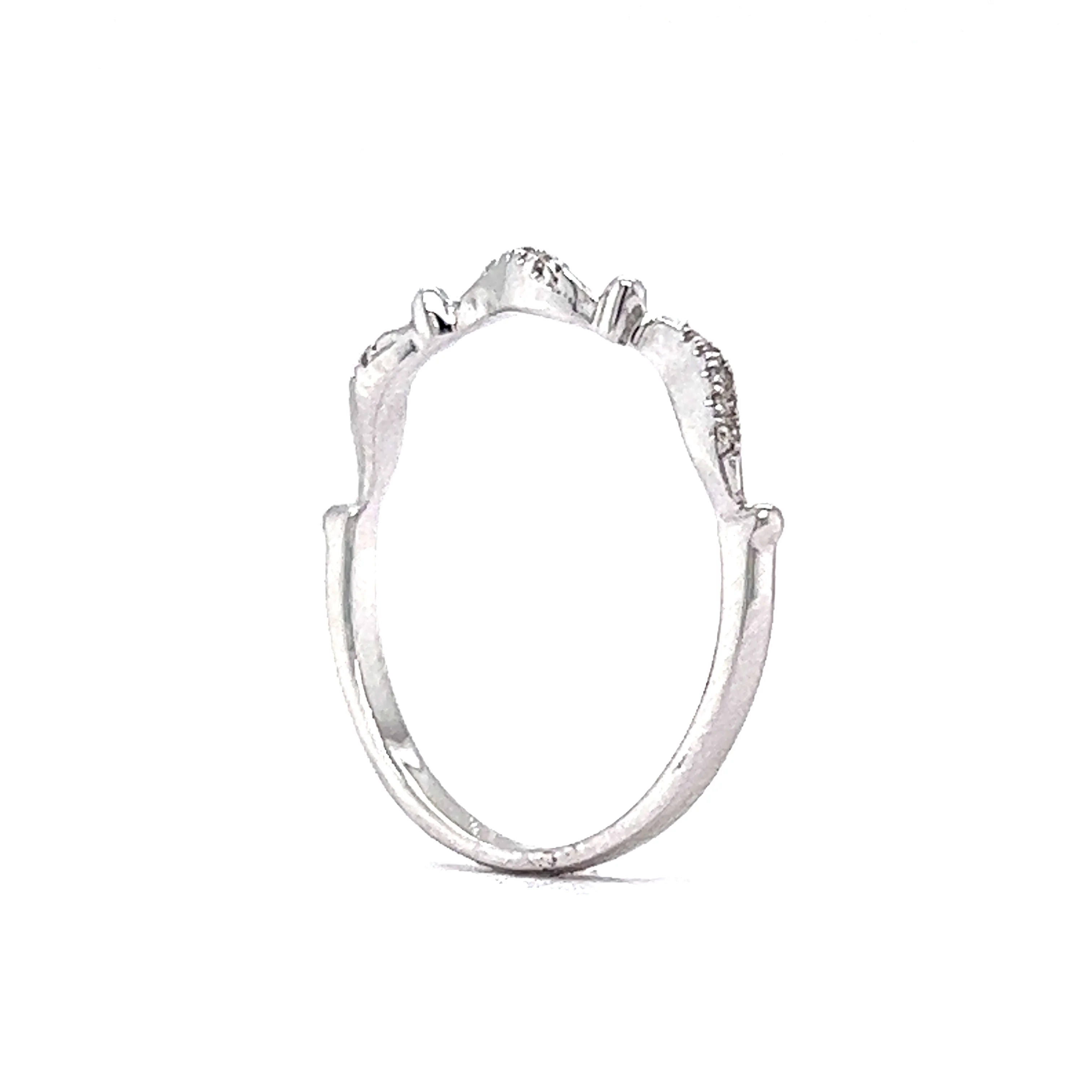 .04 Unique Pave Diamond Band in 14k White Gold - Image 5