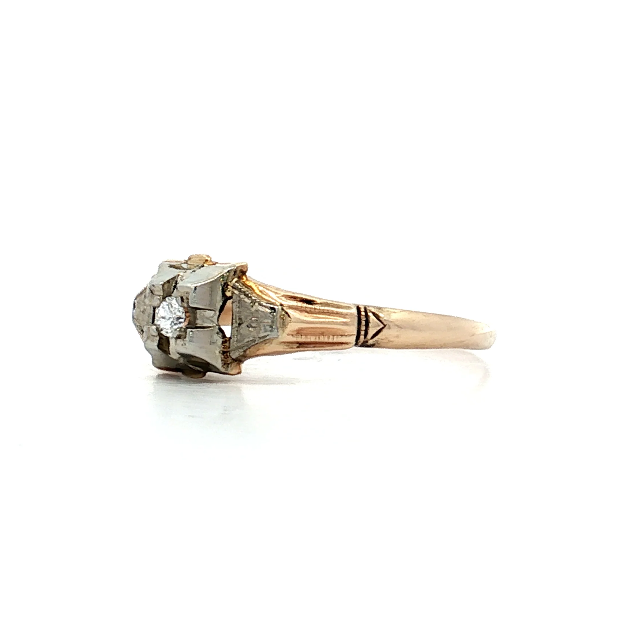 .04 Vintage Retro Diamond Engagement Ring 10k - Image 2