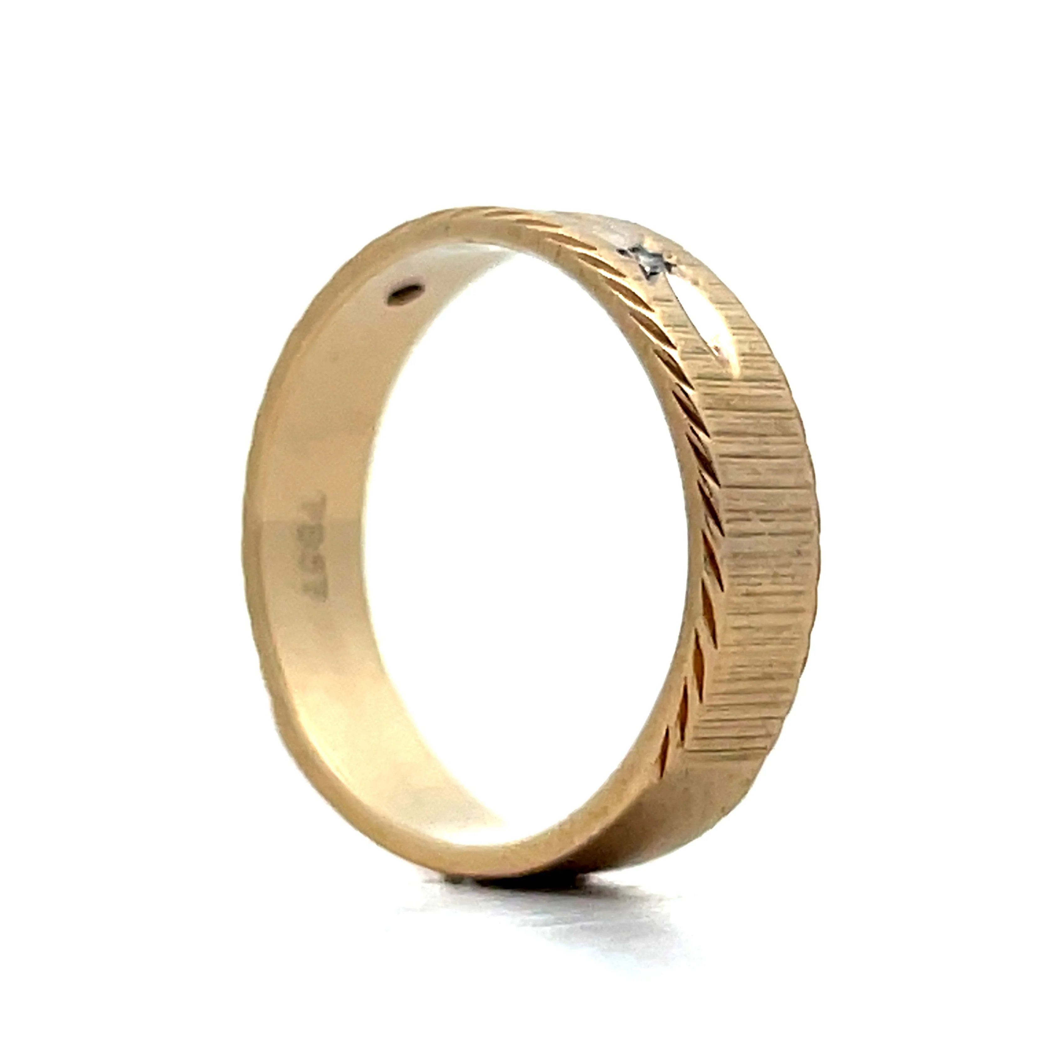 .045 Vintage Diamond Wedding Band in 14k - Image 5