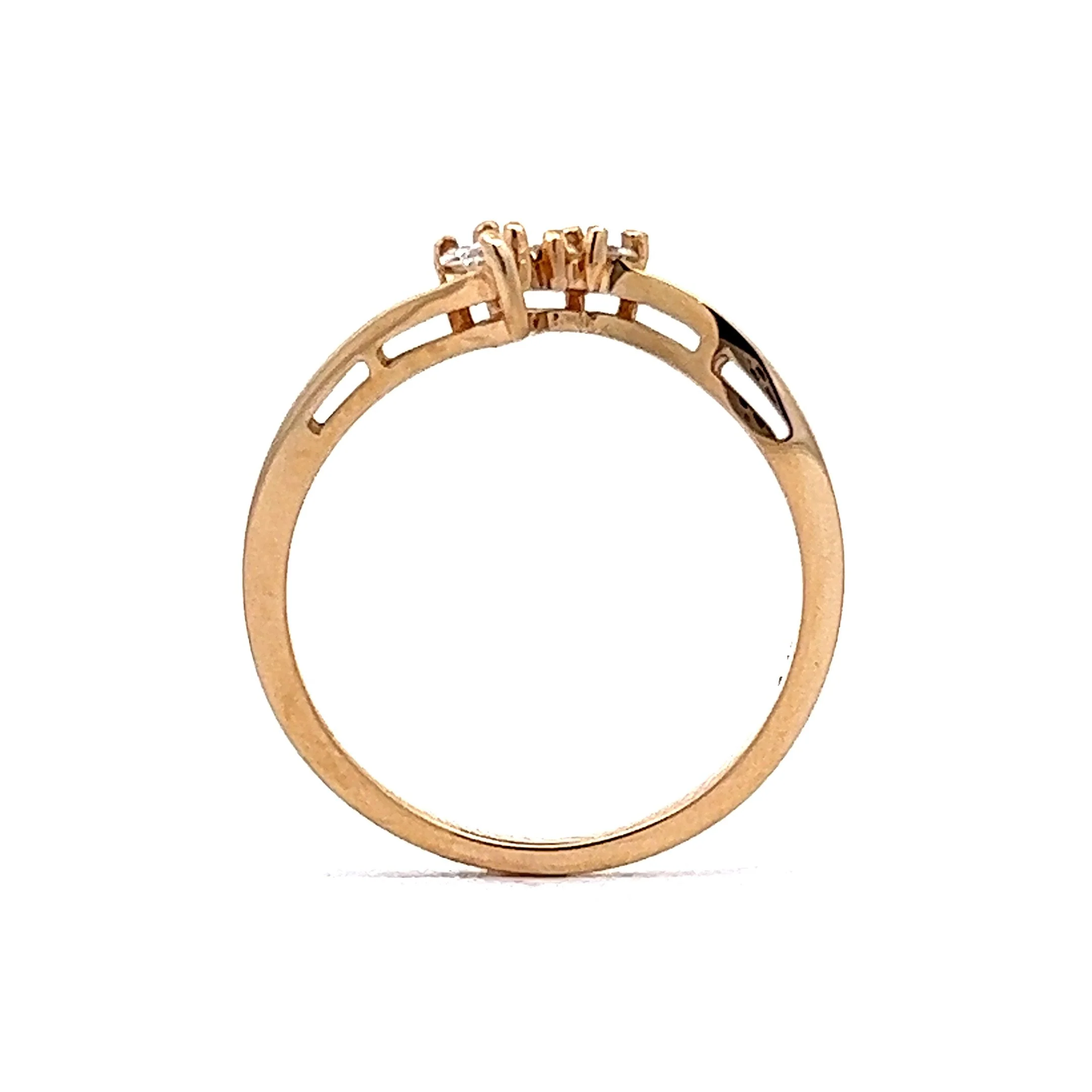 Marquis Cut Diamond Contour Wedding Band in 14k Yellow Gold - Image 4