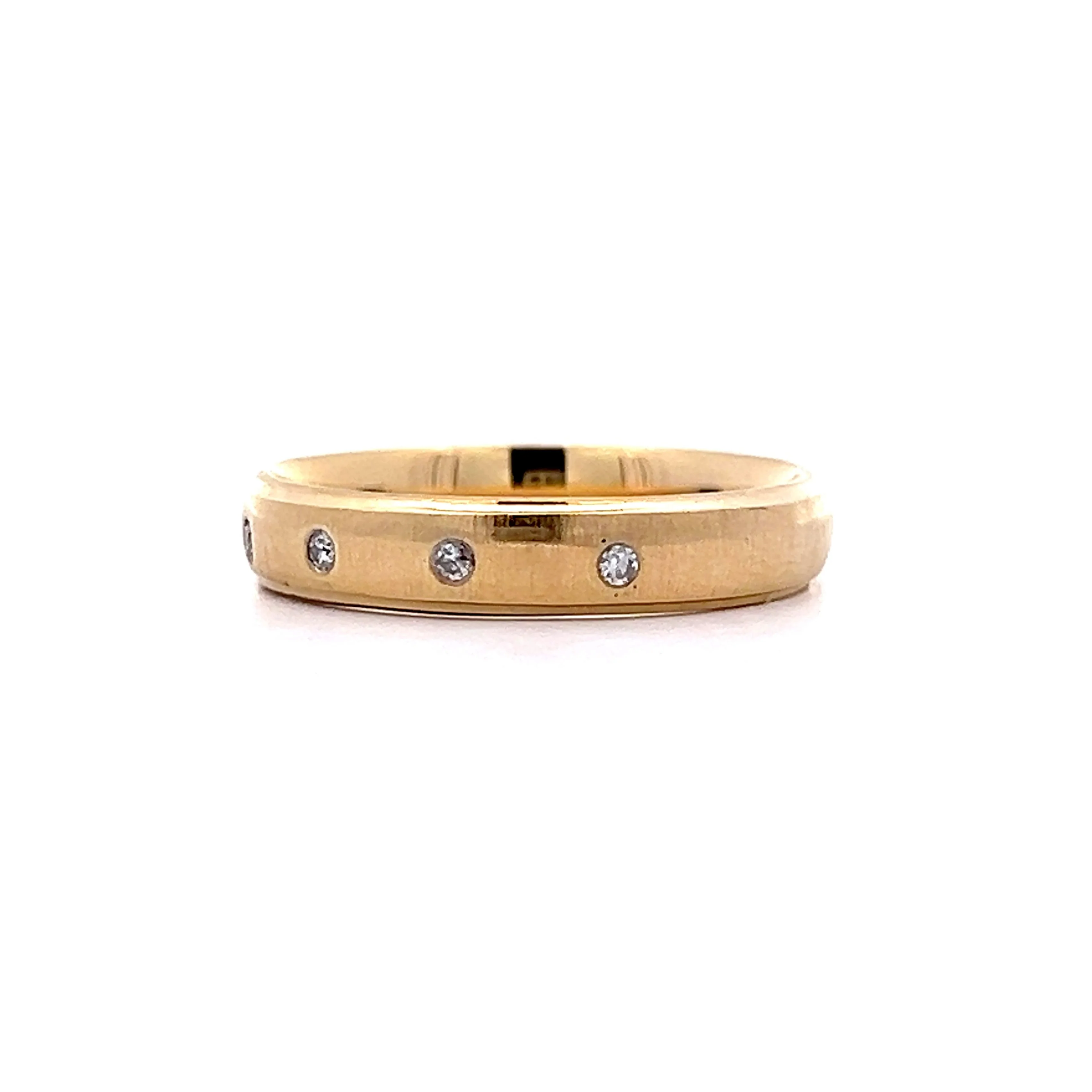.06 Bezel Diamond Stacking Ring in 14k Yellow Gold - Image 2