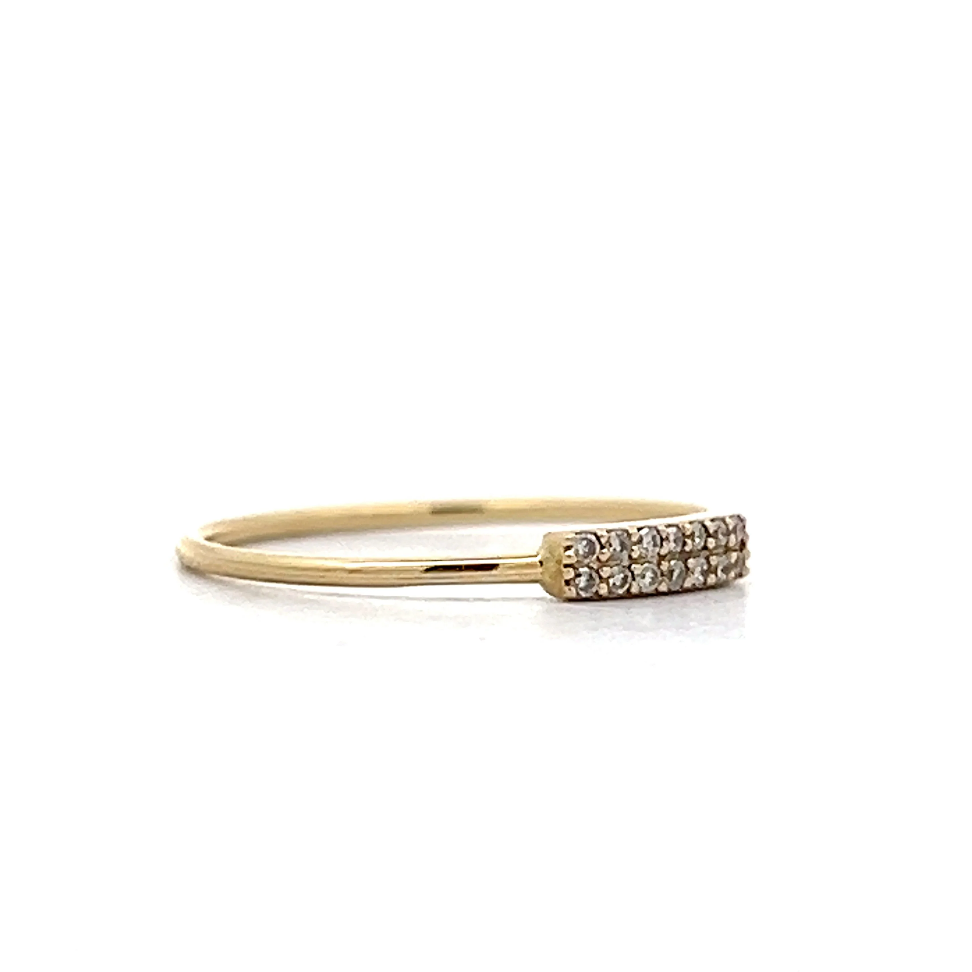 .06 Diamond Stackable Pave Ring in Yellow Gold - Image 3