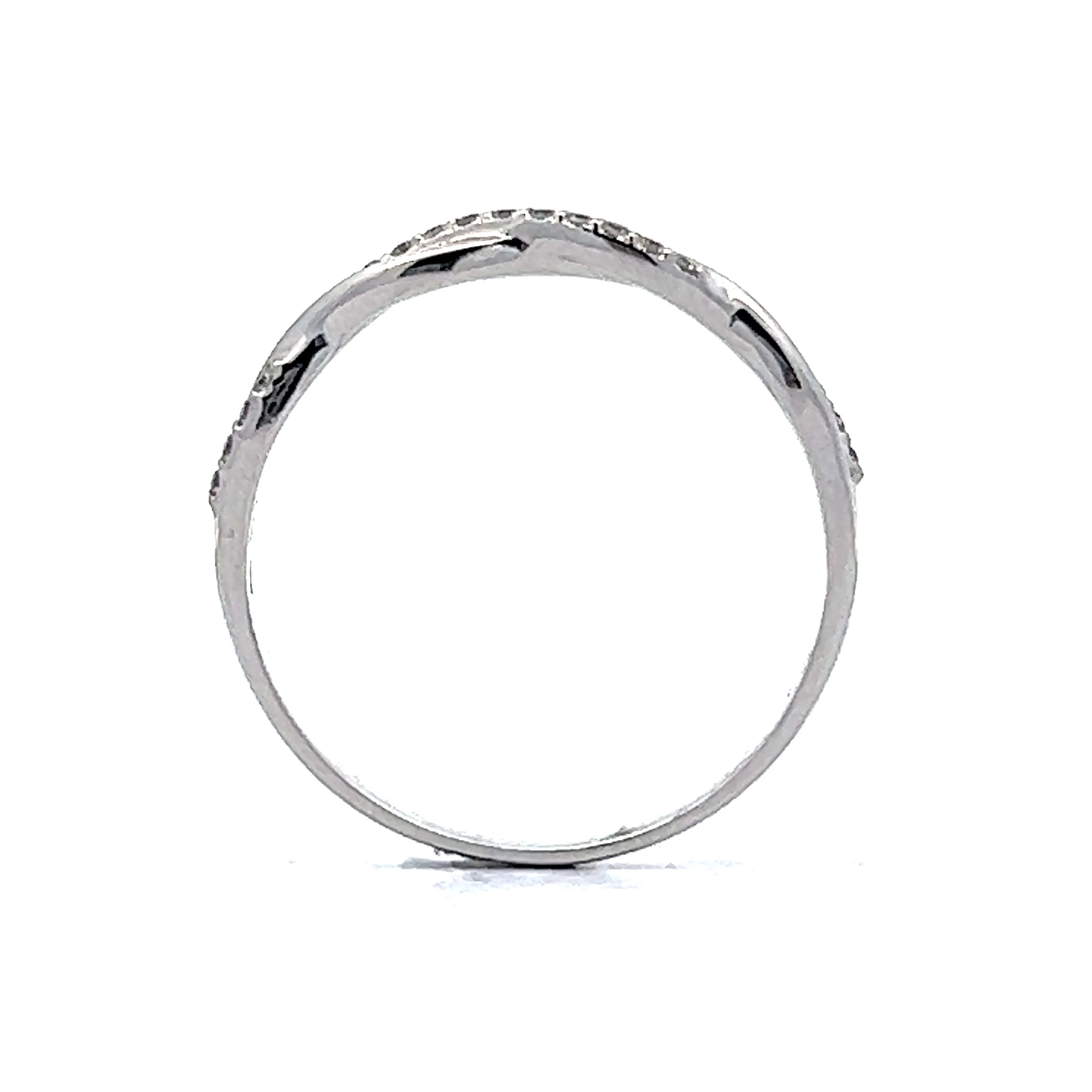 .06 Diamond Twist Wedding Band in 14k White Gold - Image 4