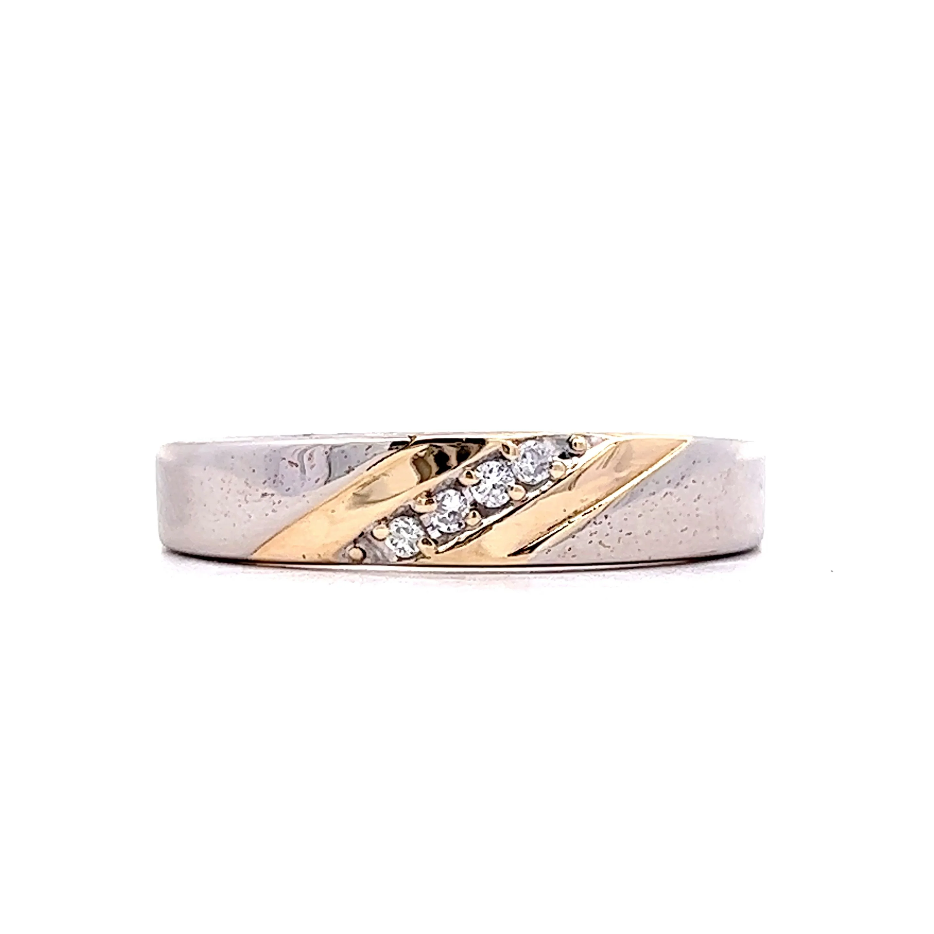 Men's Diamond Two-Tone Wedding Band in 14k