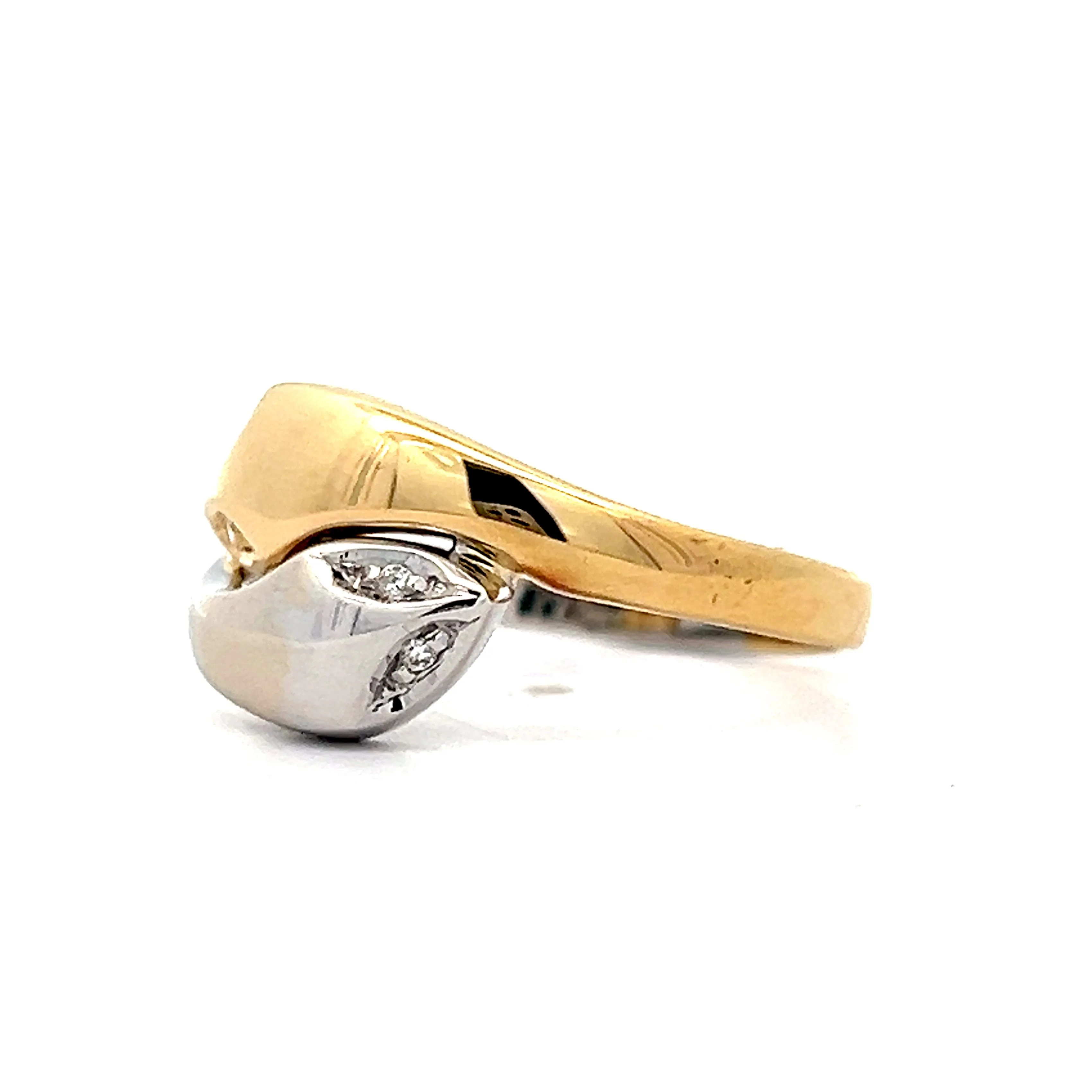 .06 Mens Two-Tone Double Headed Snake Ring in 18k - Image 2