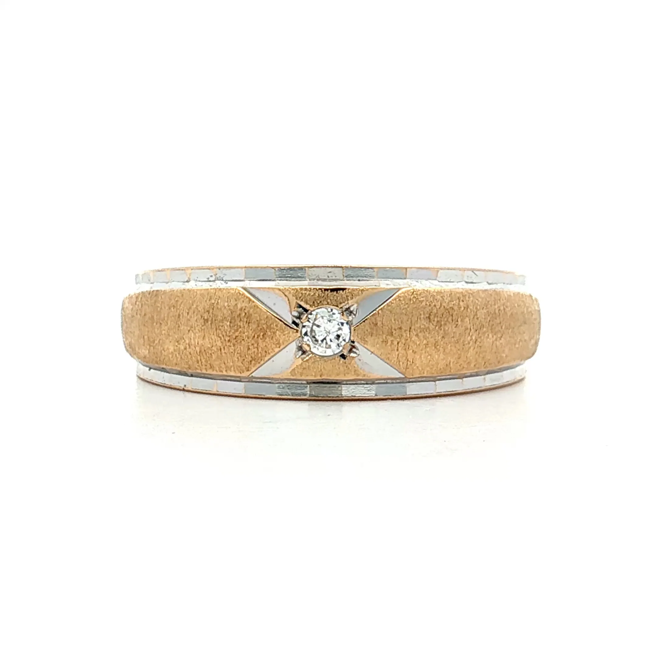 .06 Vintage Mid-Century Diamond Ring Two-Tone 14k