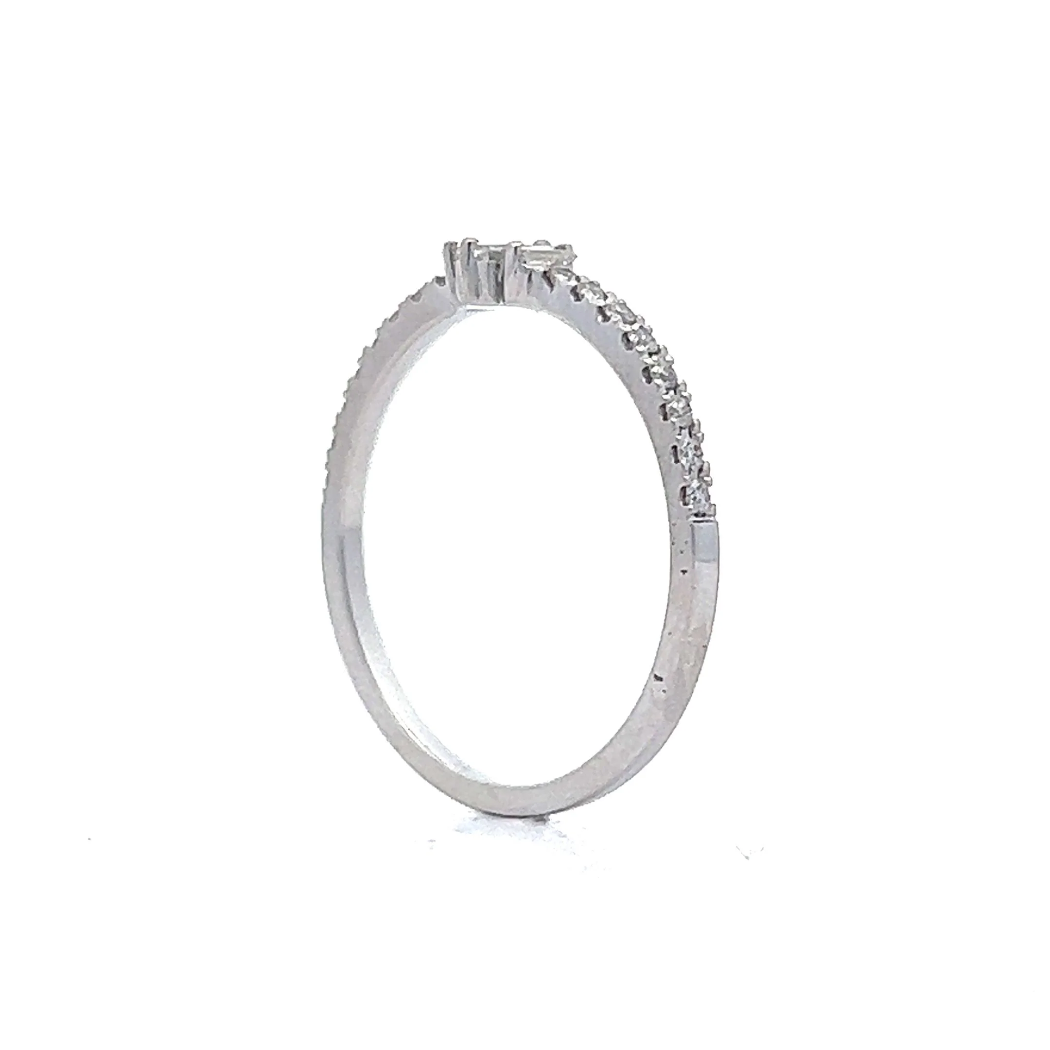 Baguette Cut Diamond Stacking Ring in 14k White Gold - Image 5