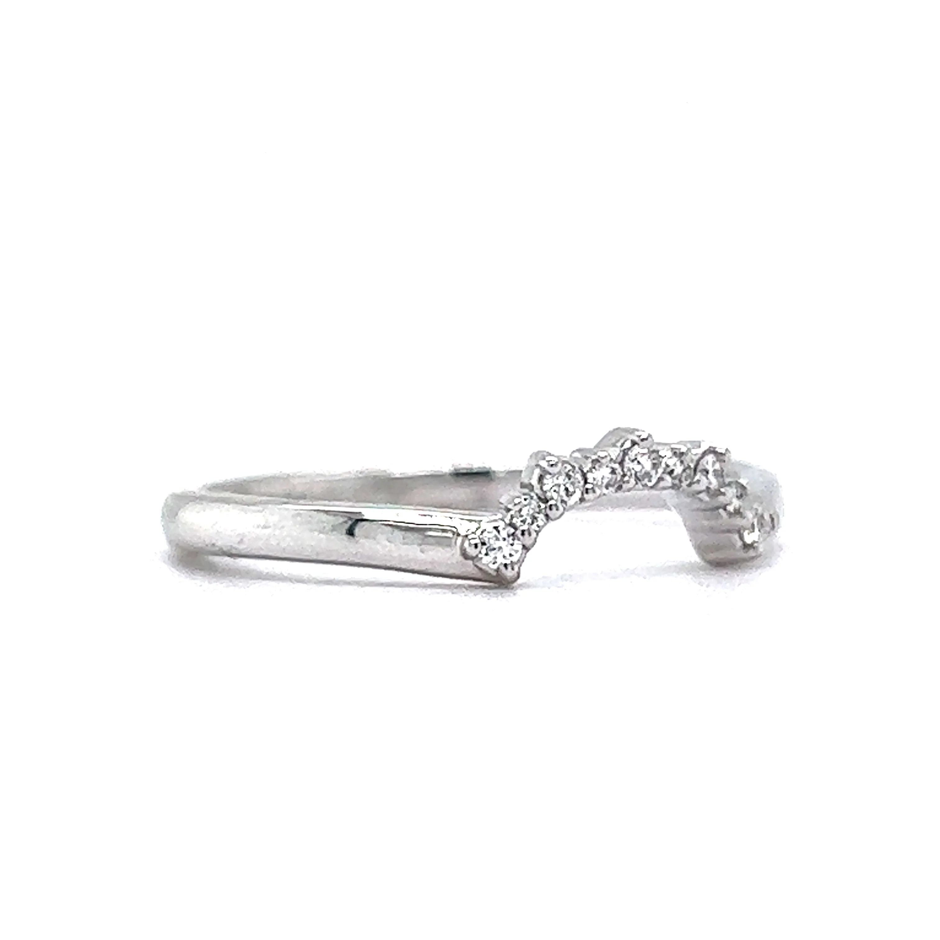 .07 Diamond Tiara Wedding Band in 14k White Gold - Image 3