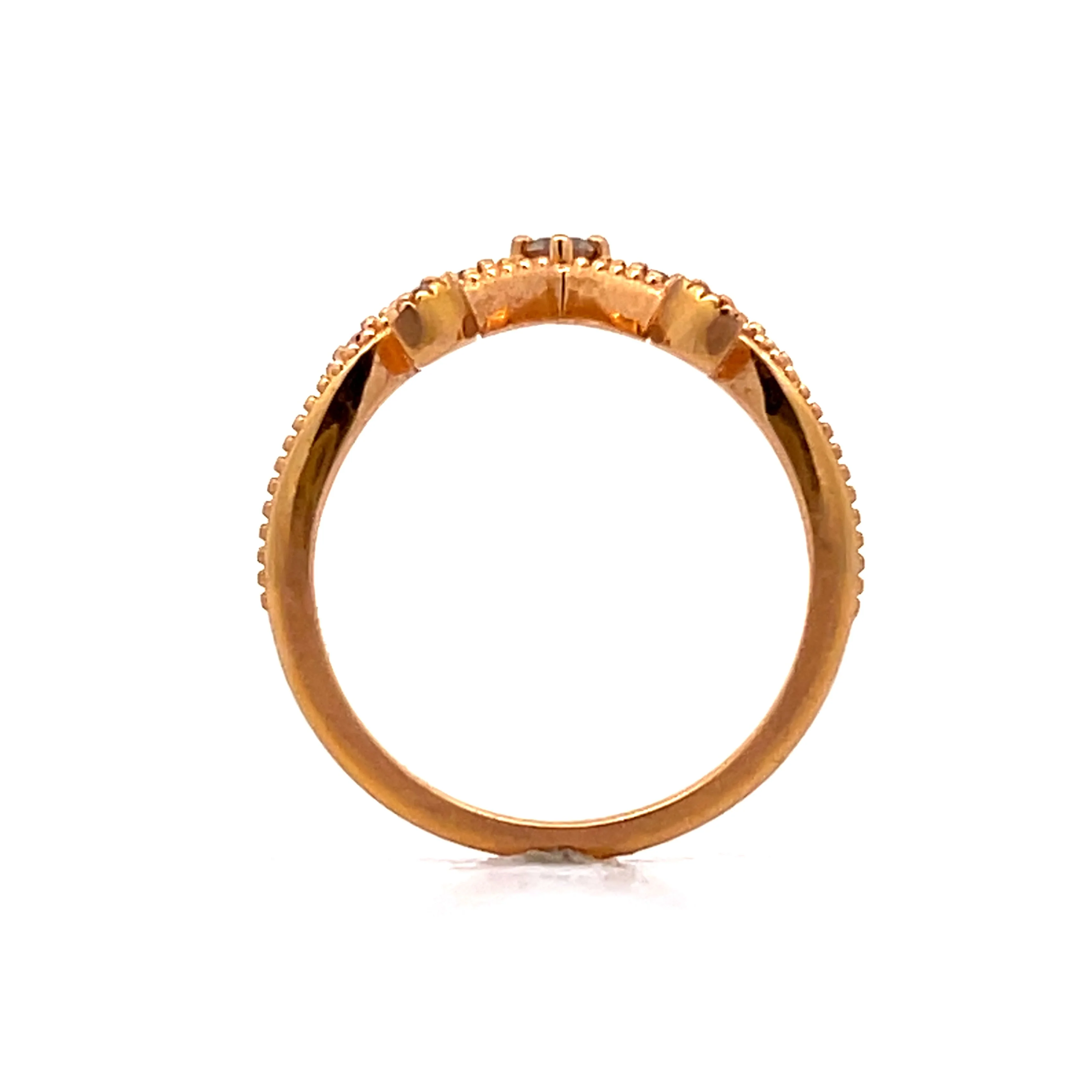 .07 Leaf Contour Wedding Band in 18k Rose Gold - Image 4