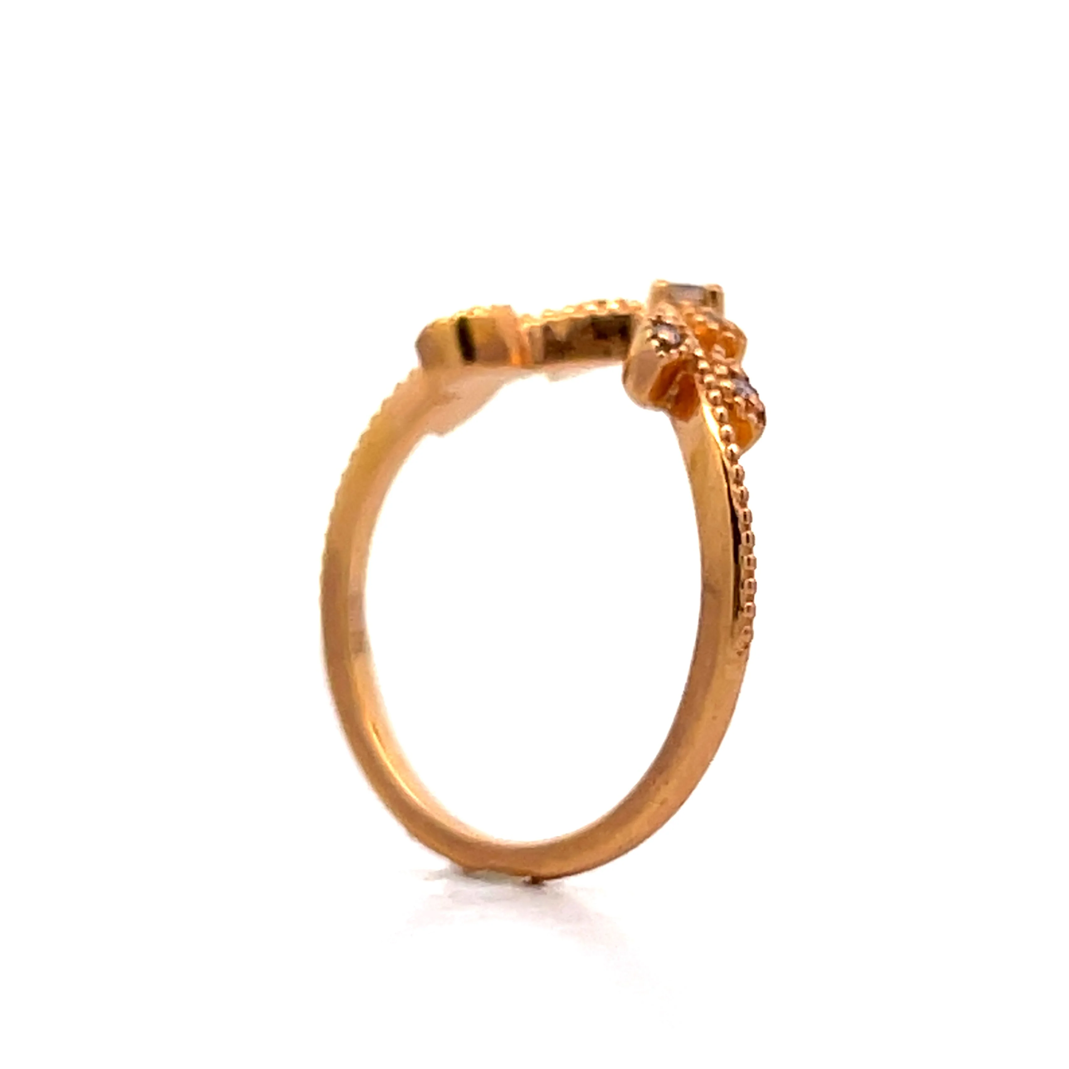 .07 Leaf Contour Wedding Band in 18k Rose Gold - Image 5