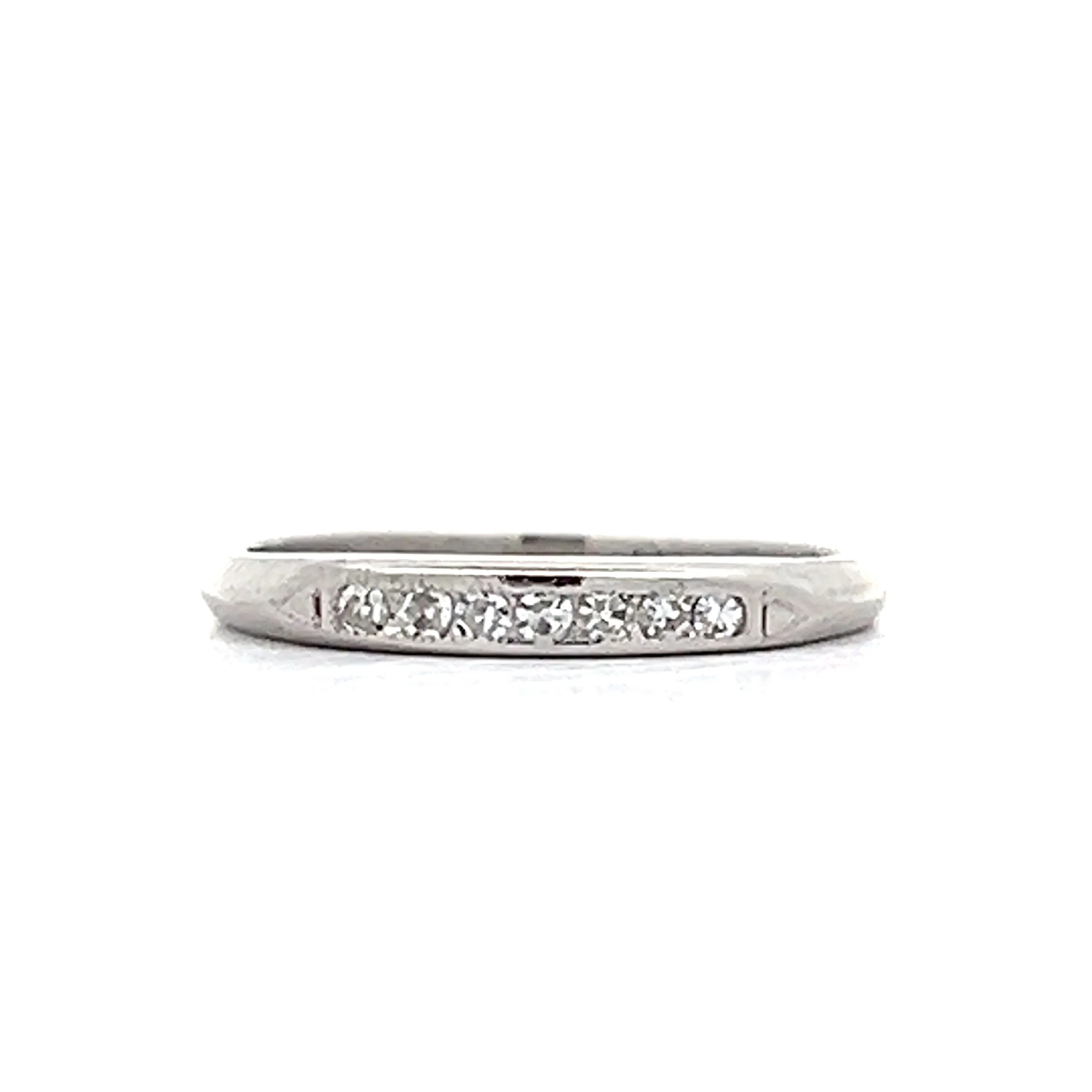 .07 Vintage Mid-Century Diamond Band in Platinum