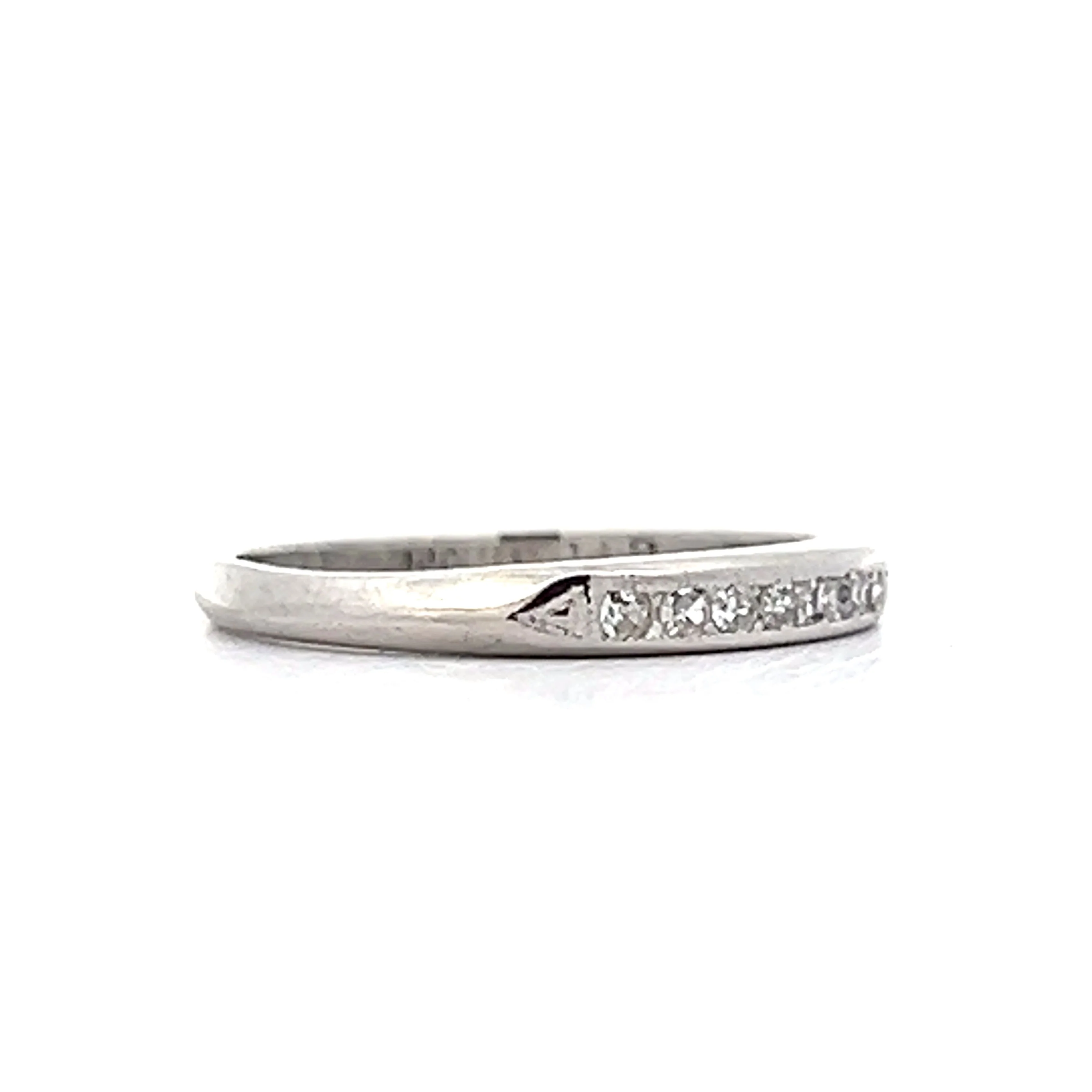 .07 Vintage Mid-Century Diamond Band in Platinum - Image 3