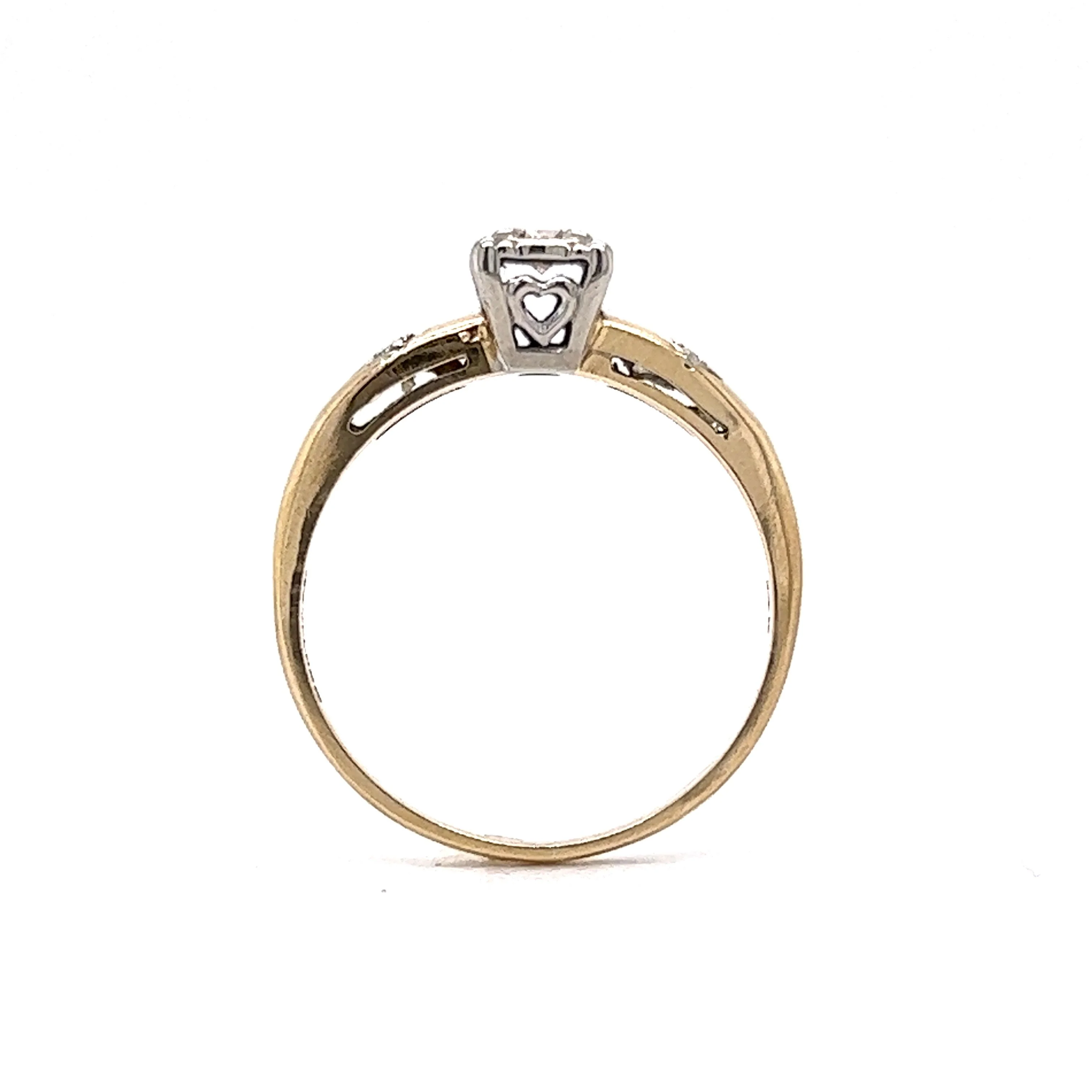 .08 Retro Diamond Engagement Ring in 14k Gold - Image 4