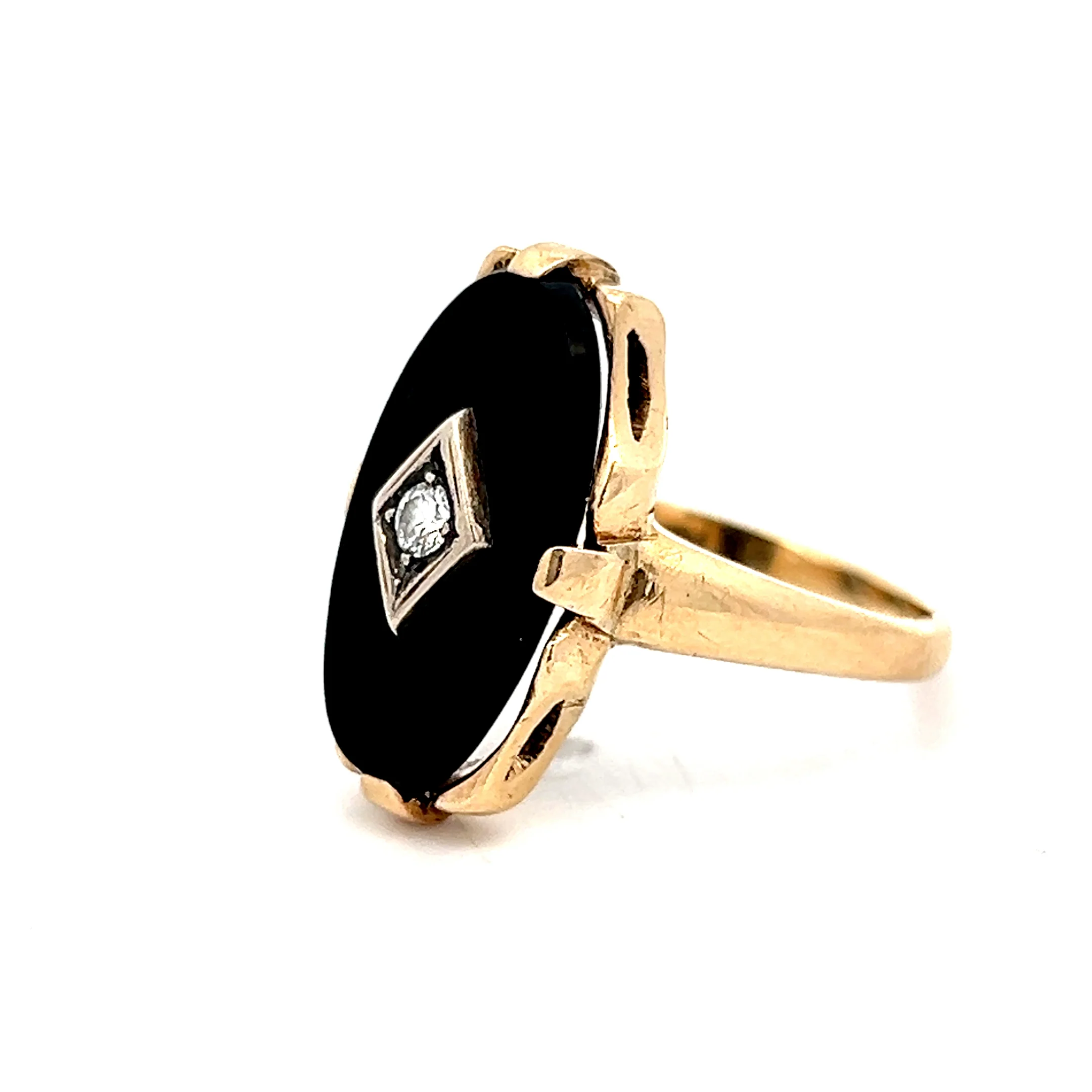 .08 Vintage Deco Diamond & Onyx Ring in 10k - Image 2