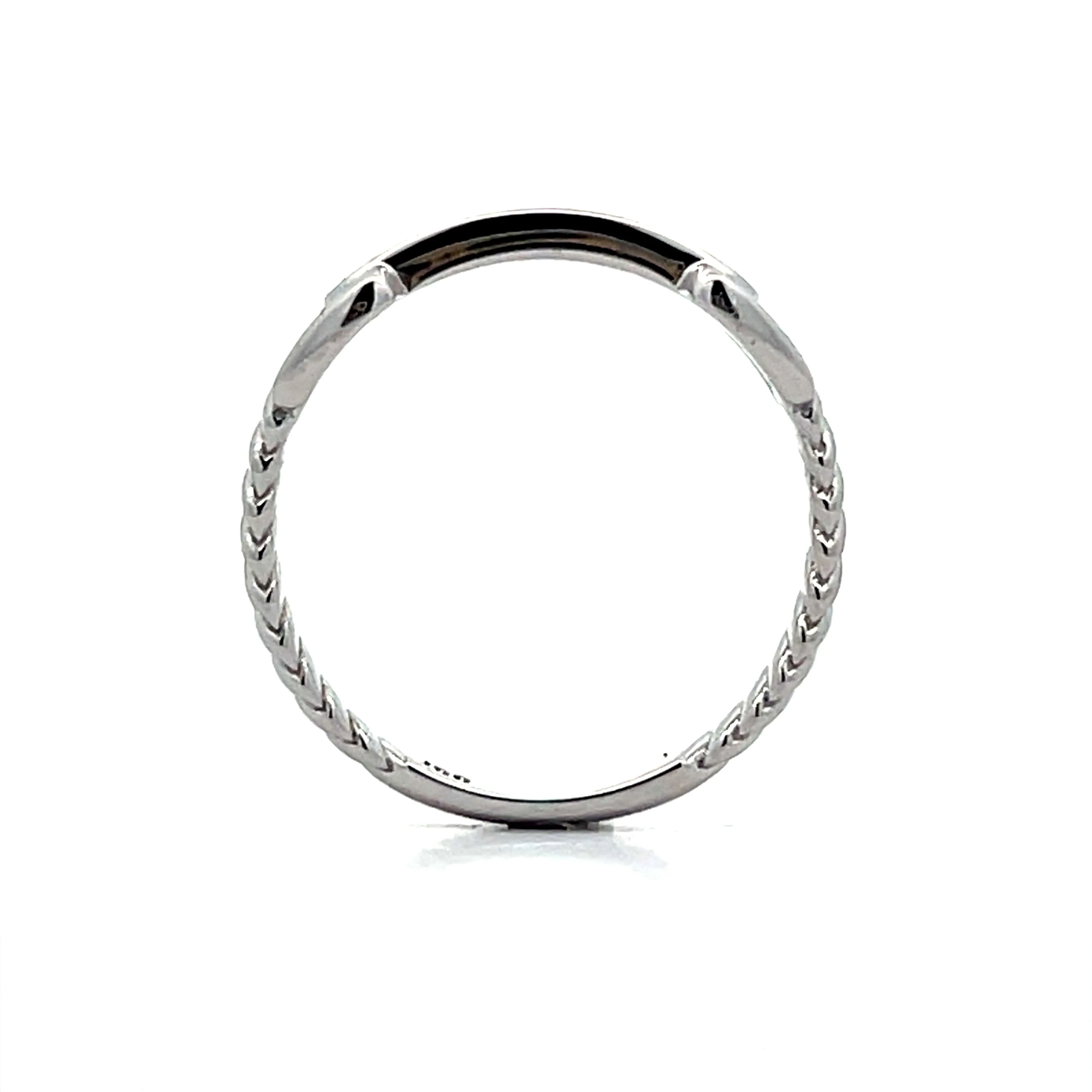 .09 Diamond Buckle Stacking Ring in 18k White Gold - Image 4