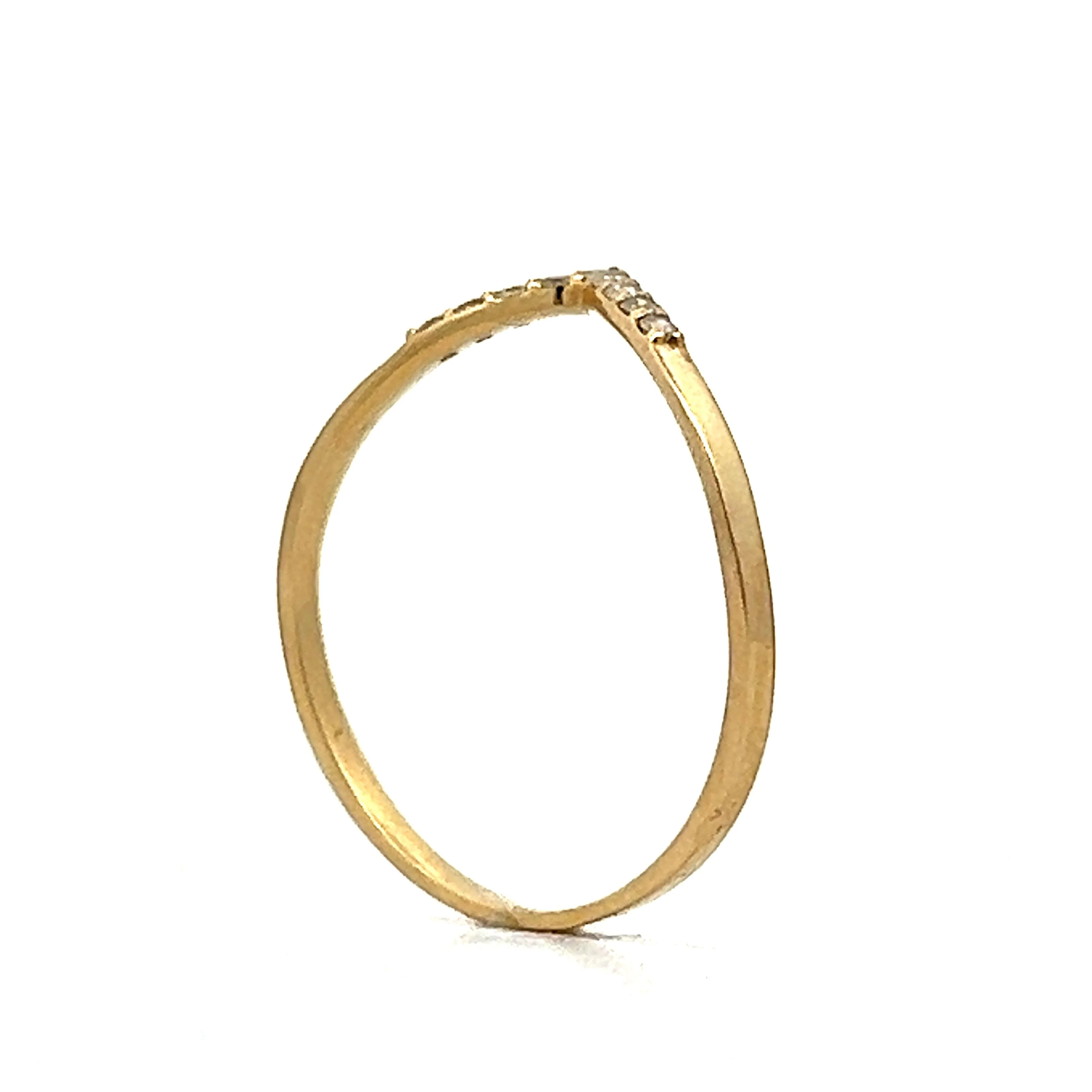 .09 Diamond V Contour Wedding Band in 14k - Image 5