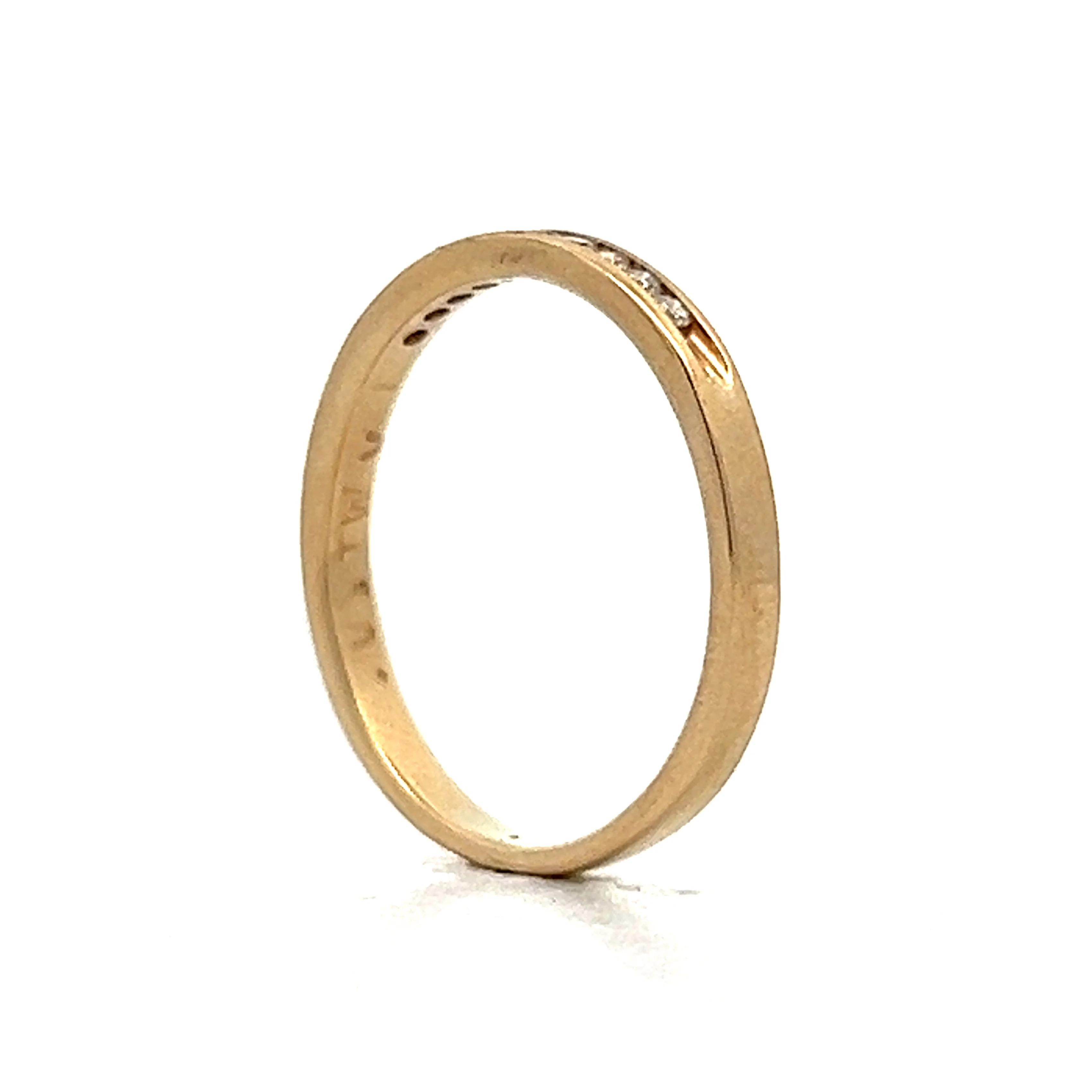 .09 Round Brilliant Diamond Wedding Band in 14k Yellow Gold - Image 5
