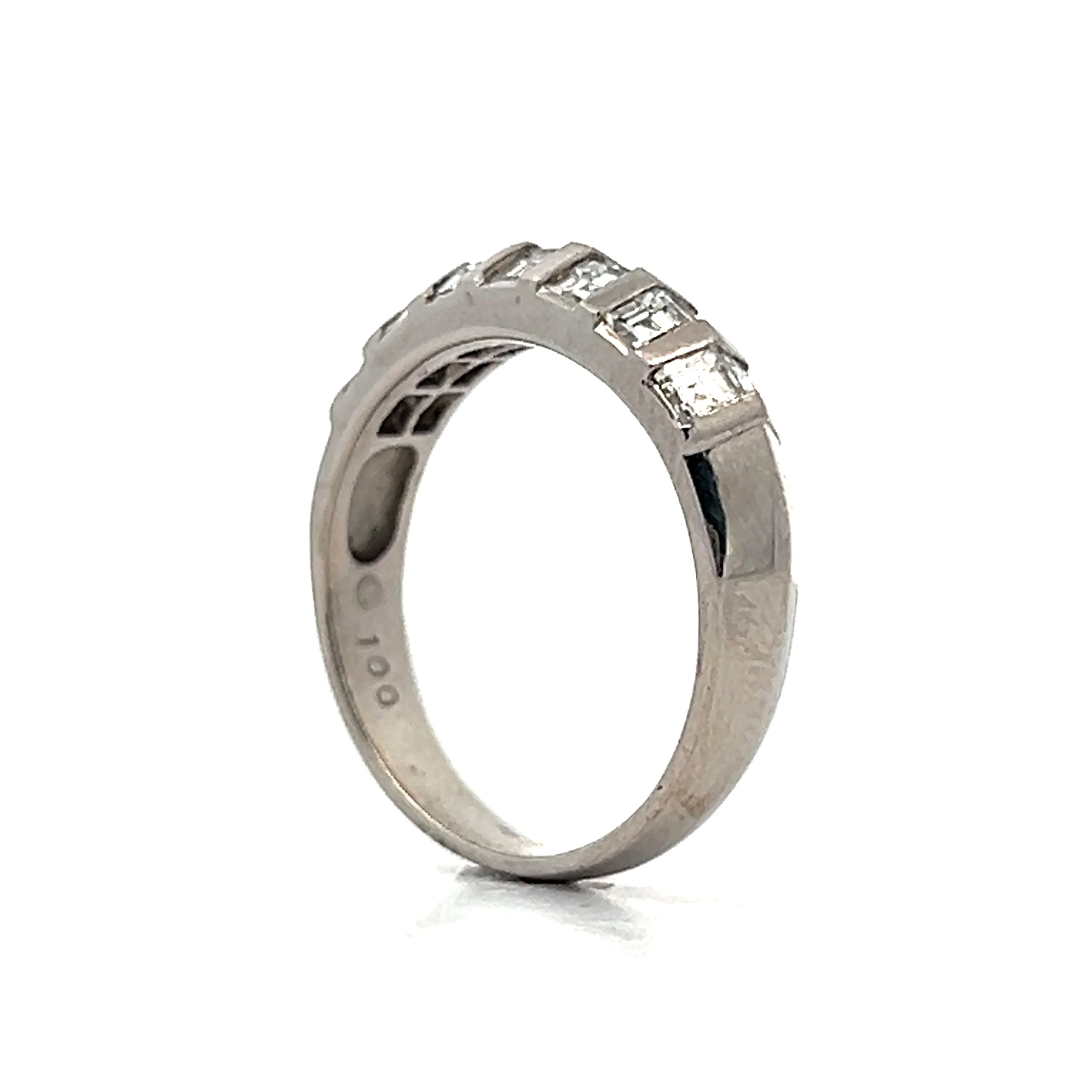 1.00 Asscher Cut Diamond Stacking Band in Platinum - Image 5