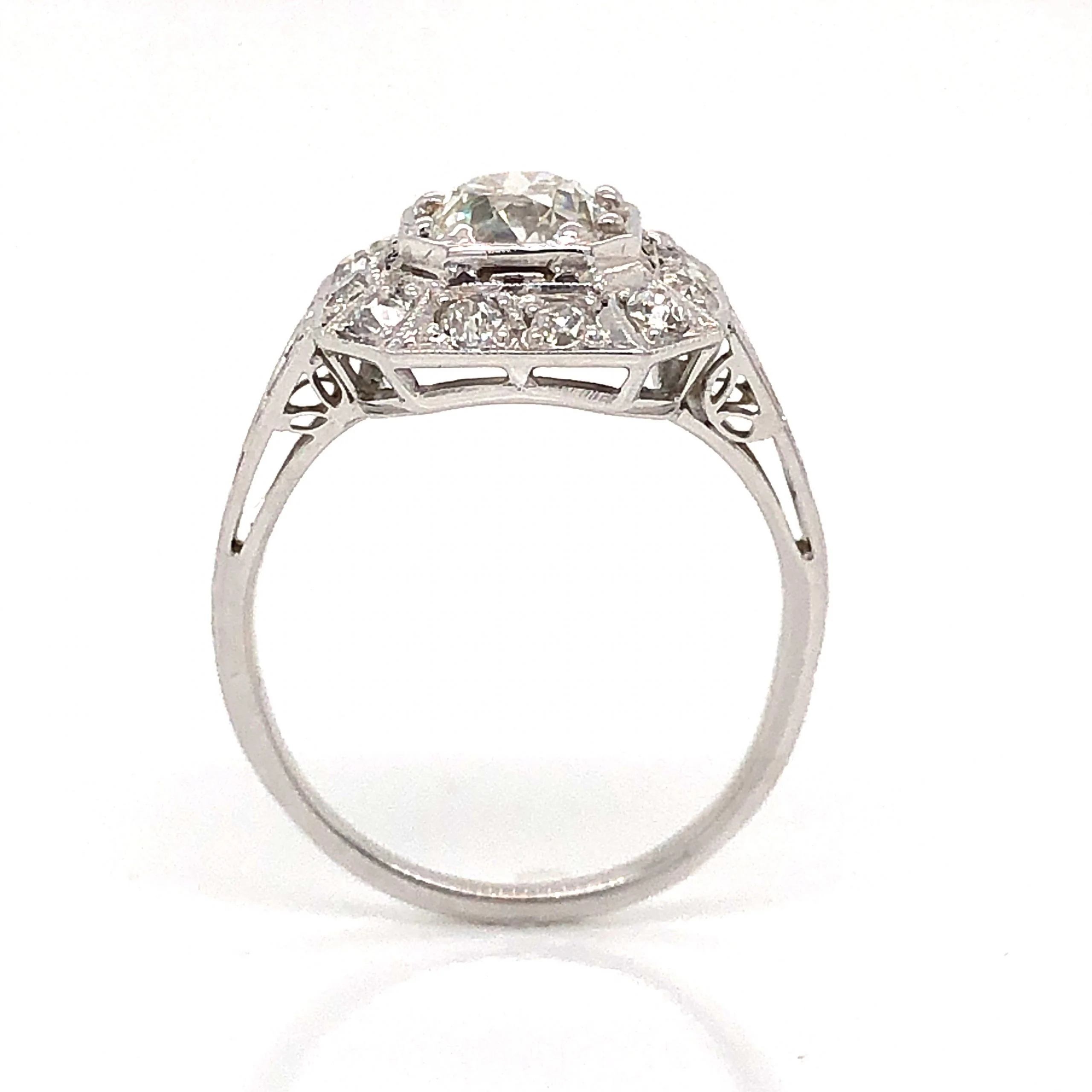 1.00 Carat Art Deco Diamond Engagement Ring in 18k White Gold - Image 4