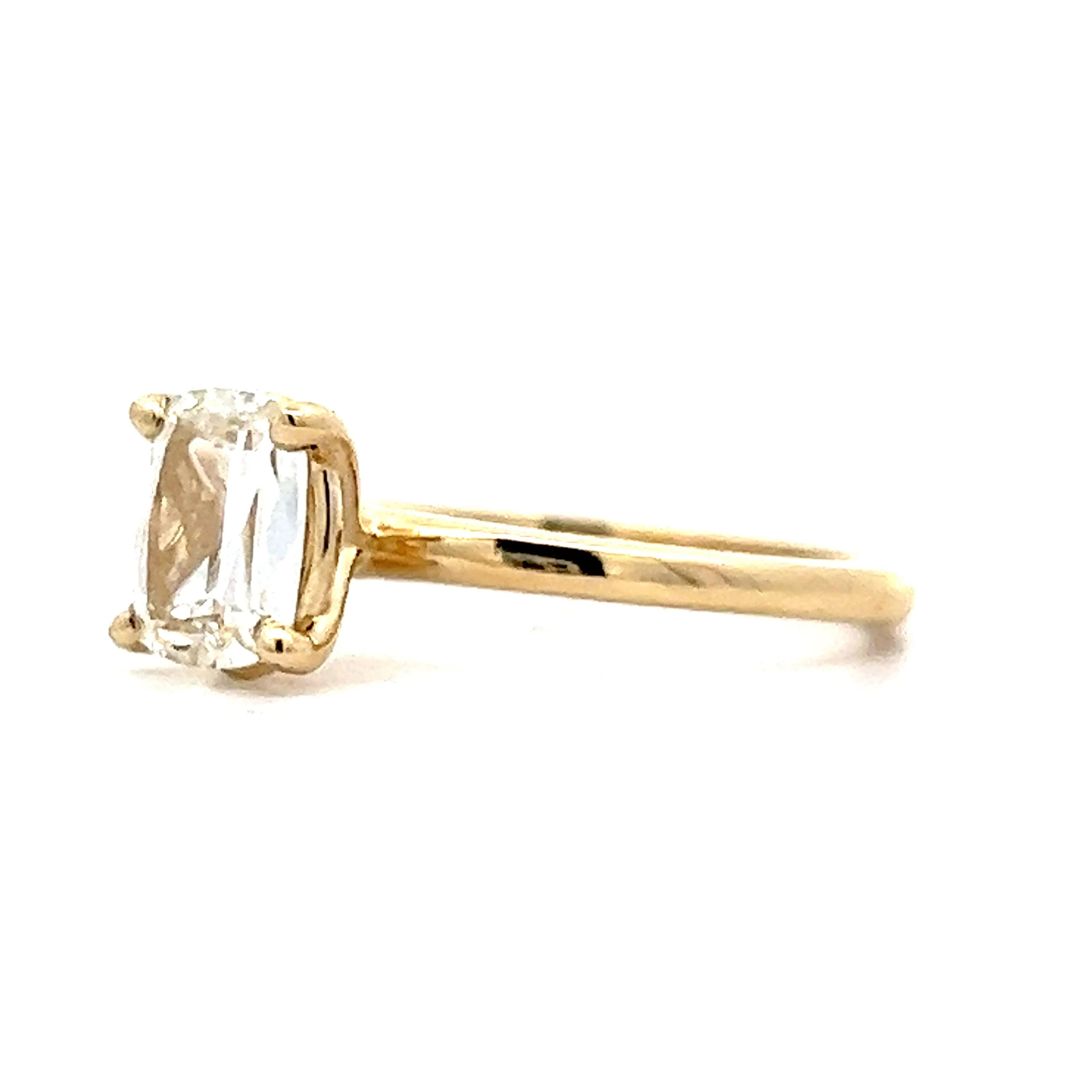 1.00 Cushion Cut Solitaire Engagement Ring in Yellow Gold - Image 2