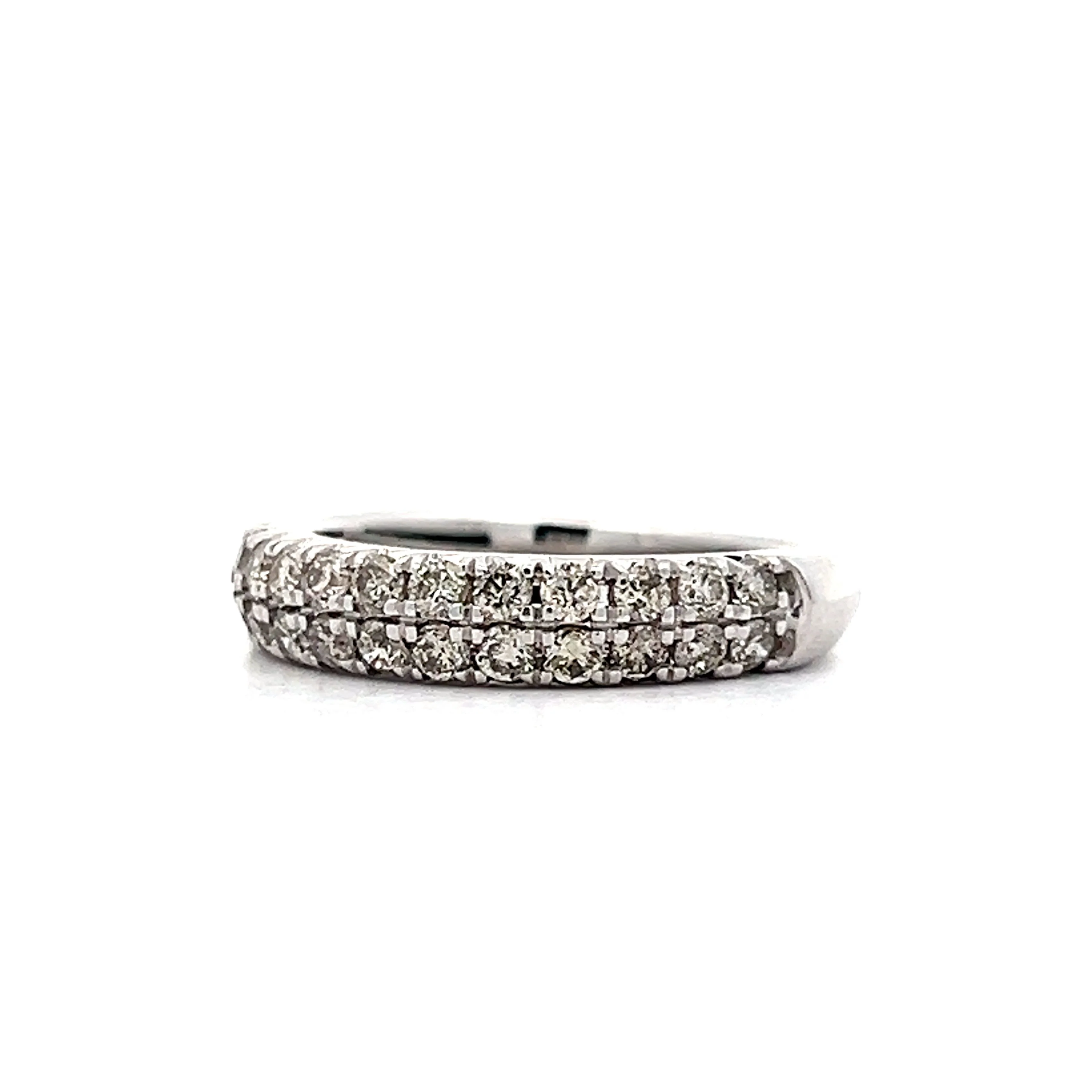 1.00 Diamond Pave Stacking Ring in 14k White Gold - Image 2