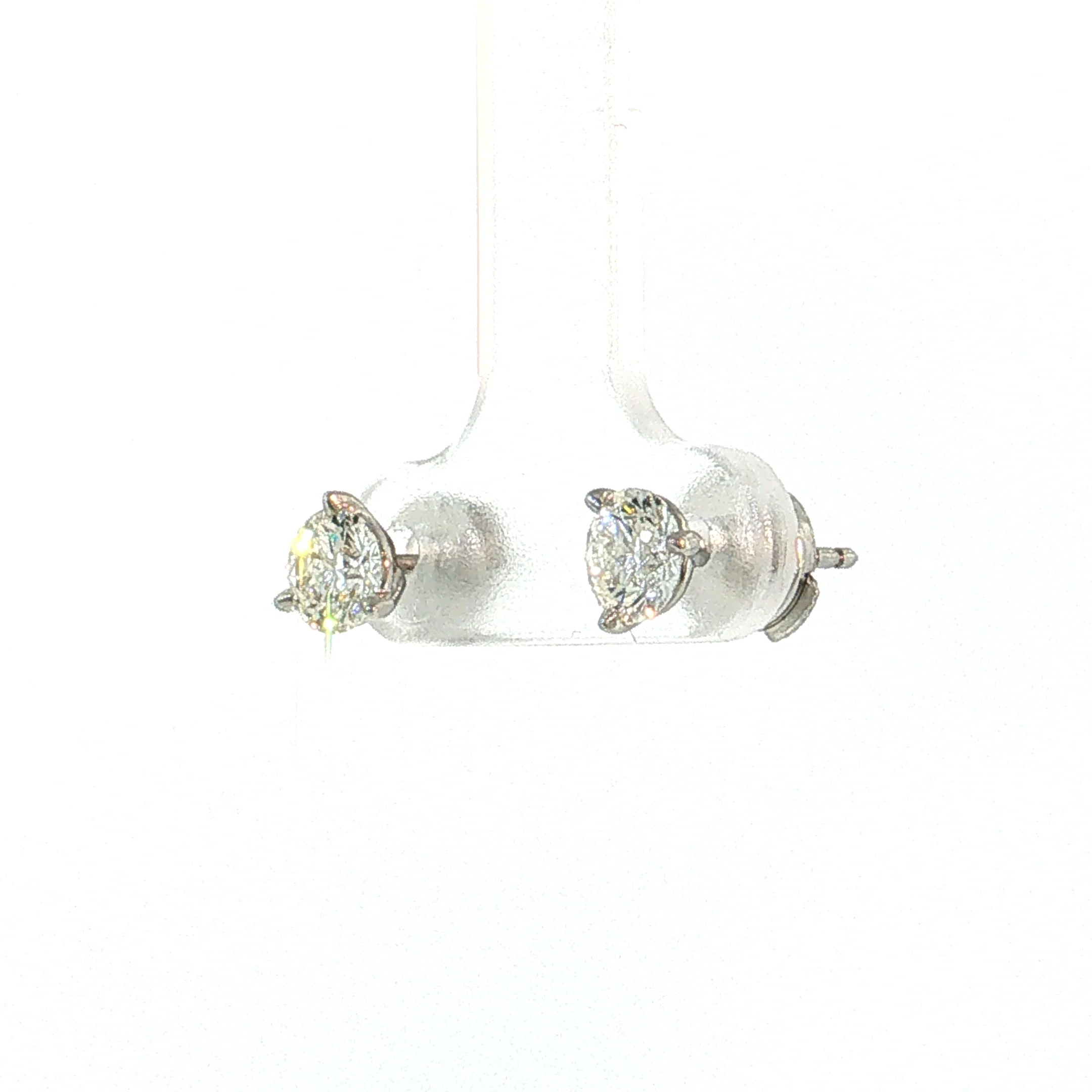 1.00 Diamond Stud Earrings Platinum - Image 2