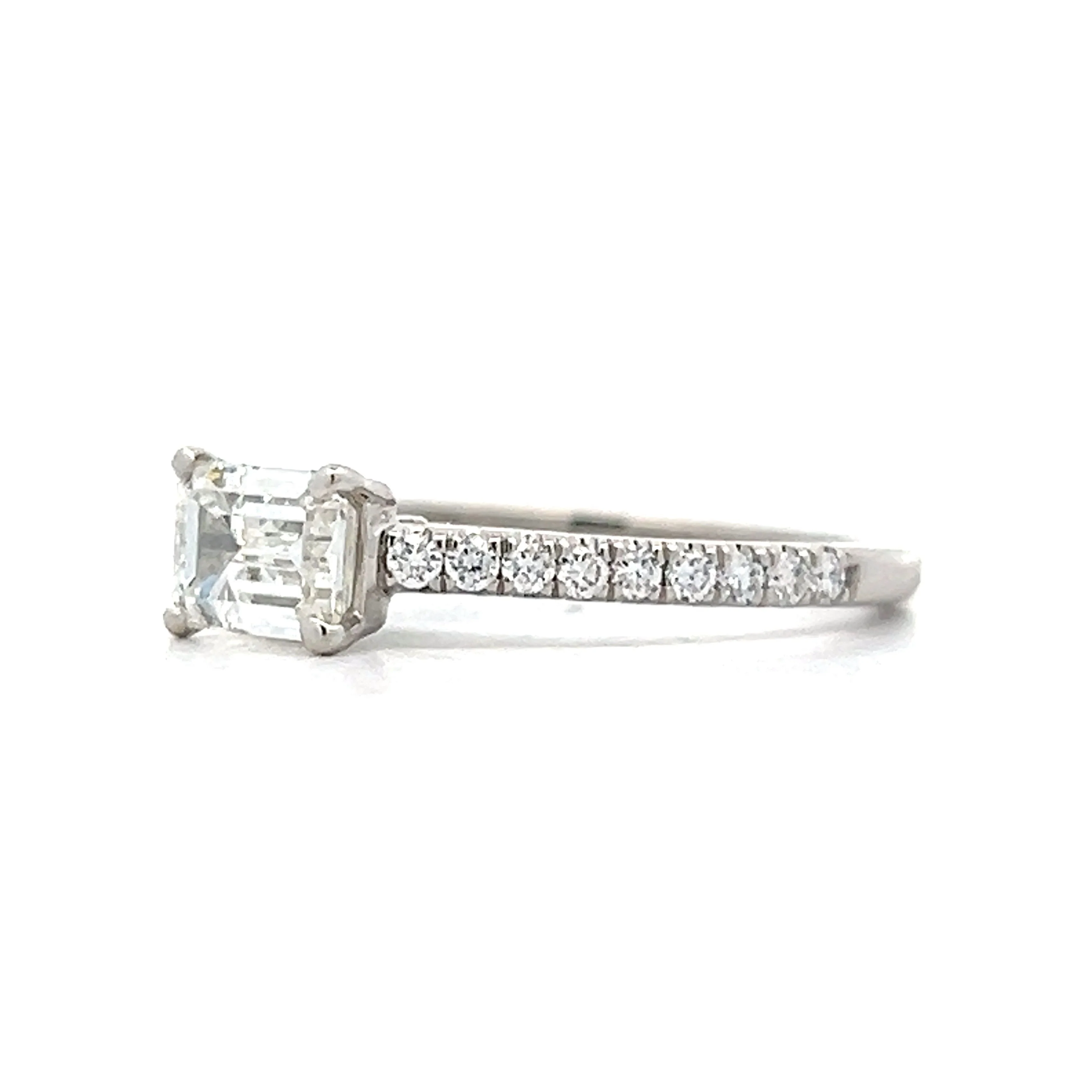 1.00 Emerald Cut Diamond Engagement Ring in 14k - Image 2