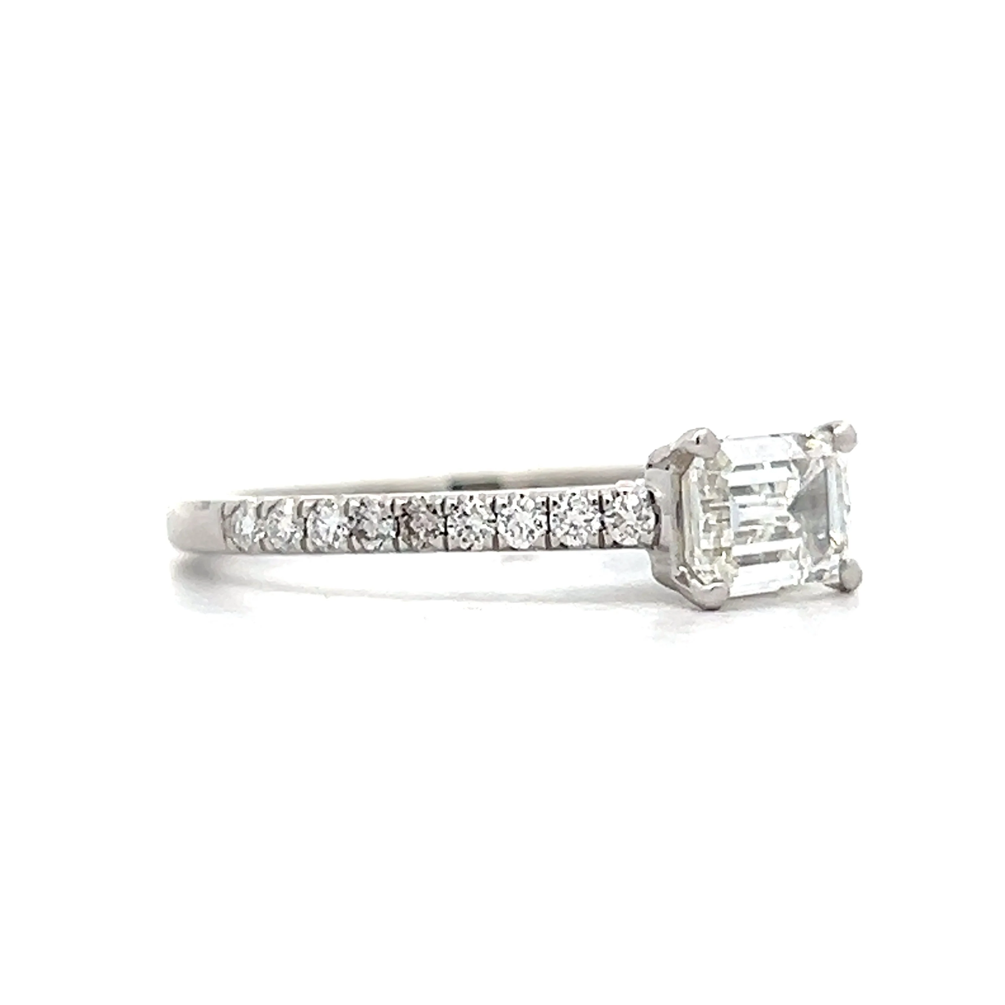 1.00 Emerald Cut Diamond Engagement Ring in 14k - Image 3