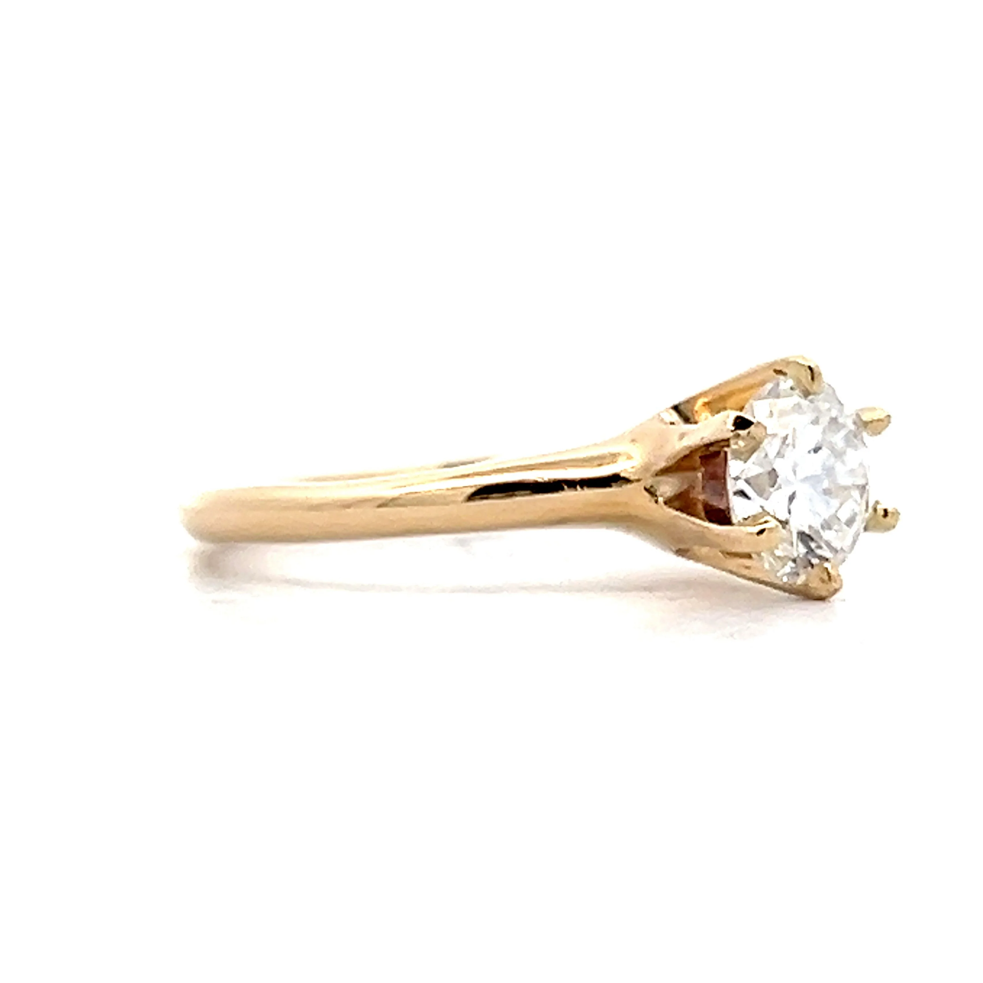 1.00 Victorian Diamond Solitaire Engagement Ring in Yellow Gold - Image 3
