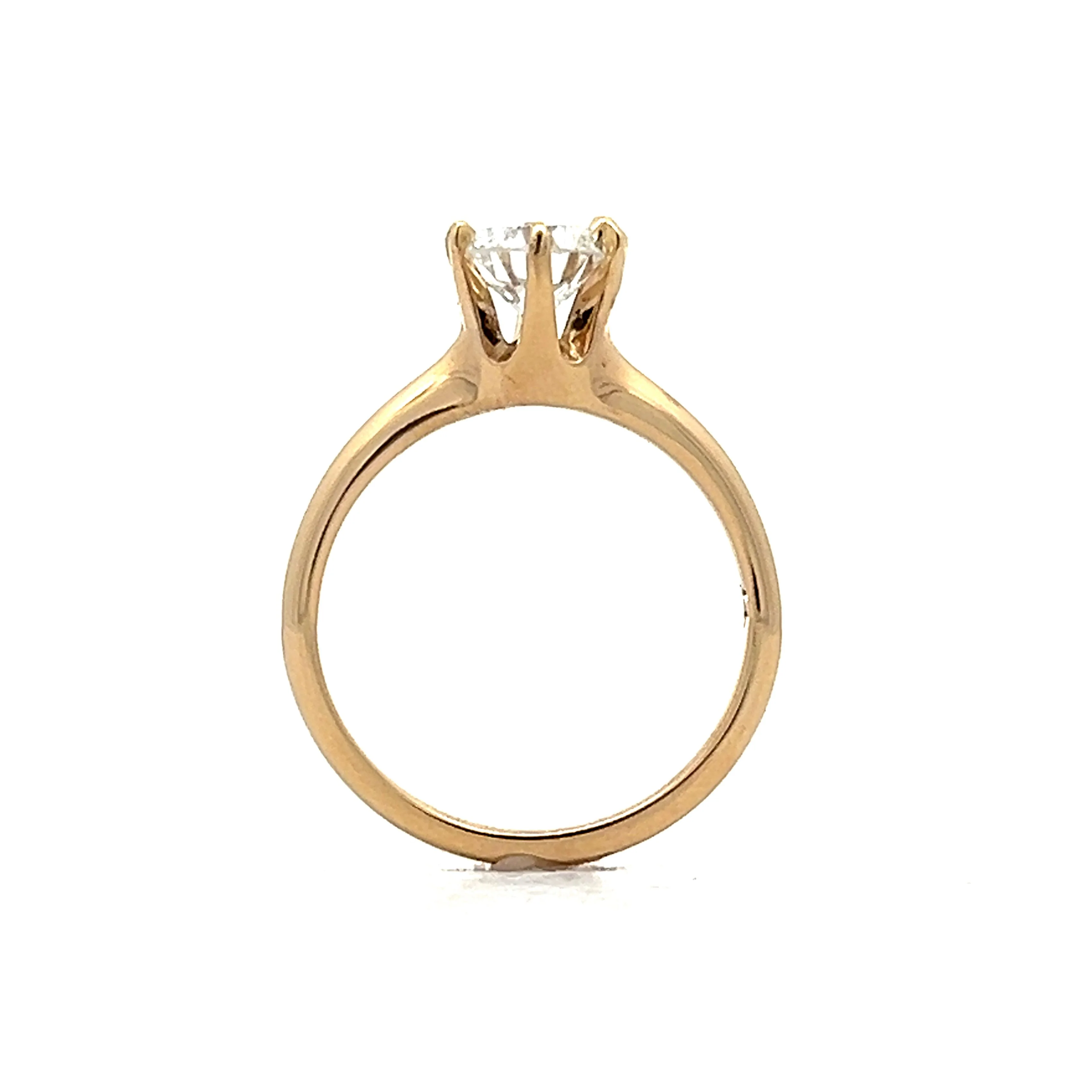 1.00 Victorian Diamond Solitaire Engagement Ring in Yellow Gold - Image 4
