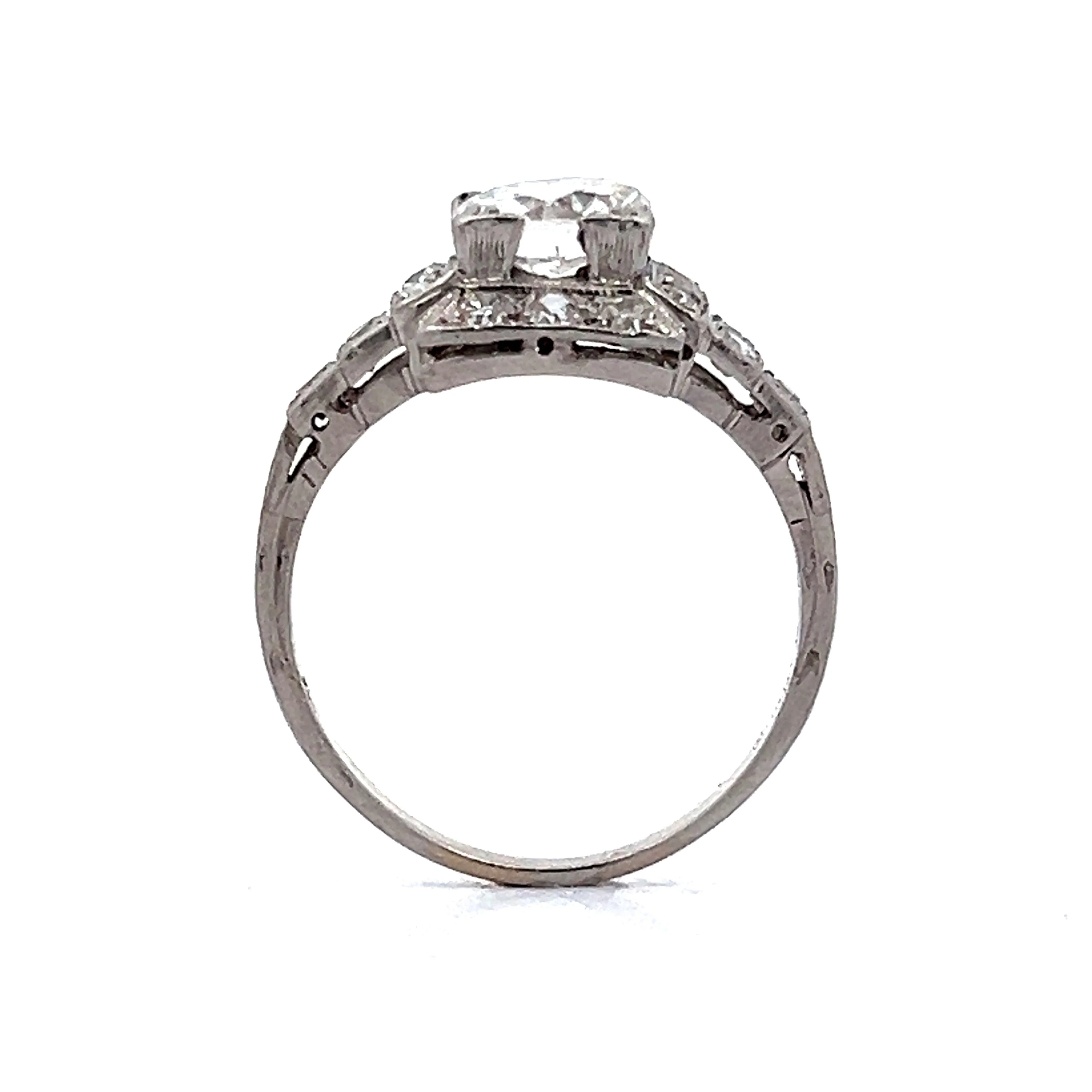1.01 Antique Deco Step Engagement Ring in Platinum - Image 4