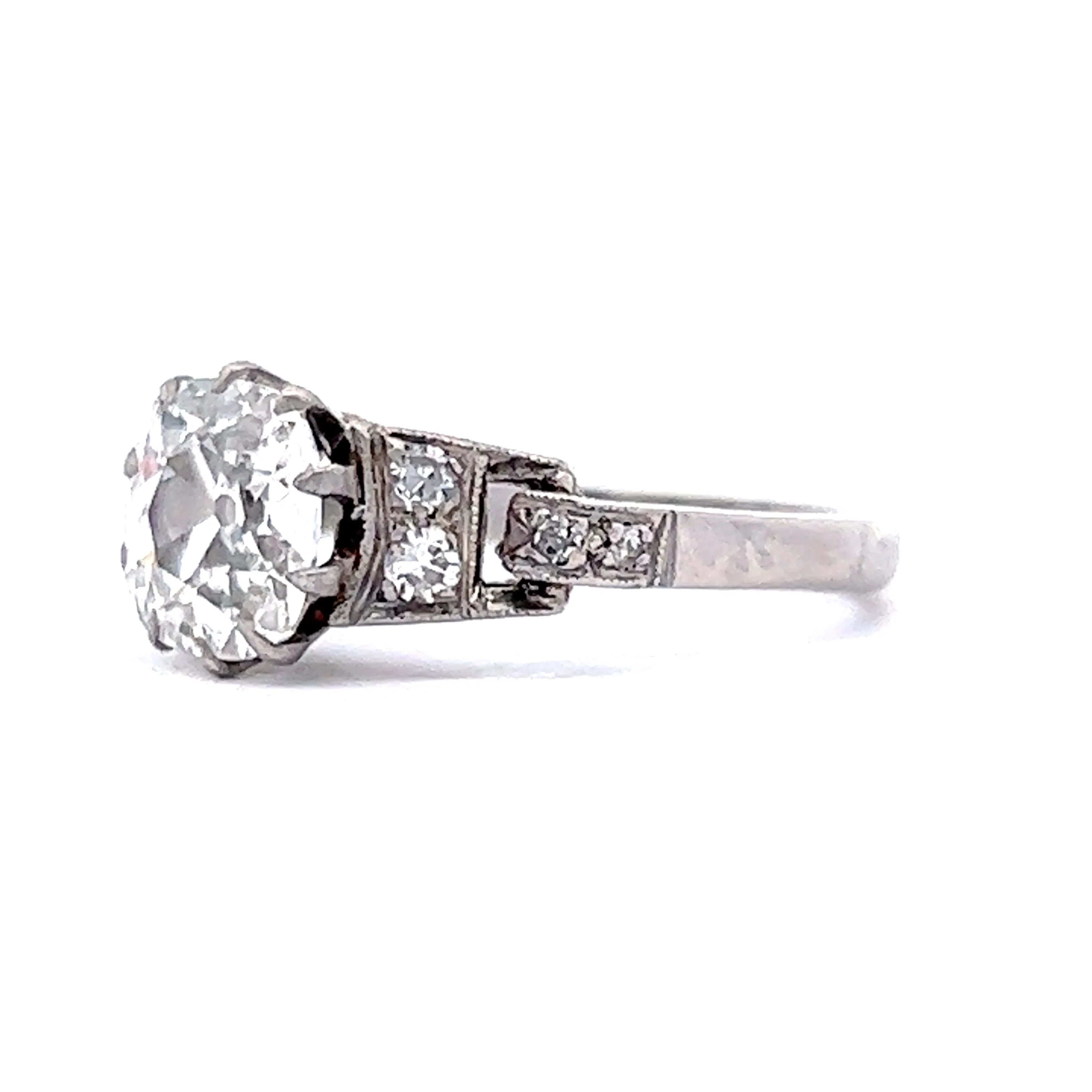1.01 Art Deco Diamond Engagement Ring in Platinum - Image 2