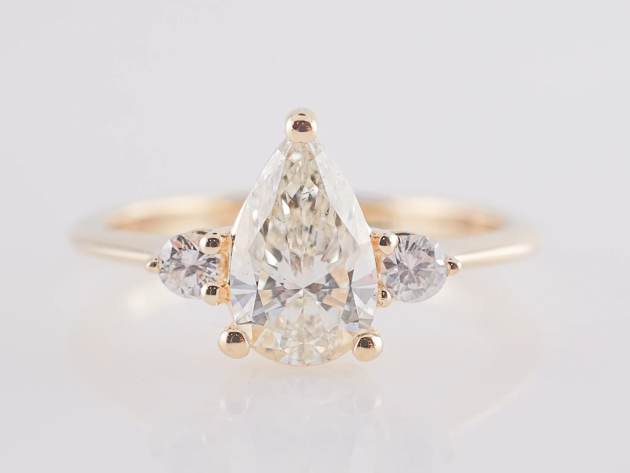 1.01 Carat GIA Pear Cut Diamond Engagement Ring in 14k