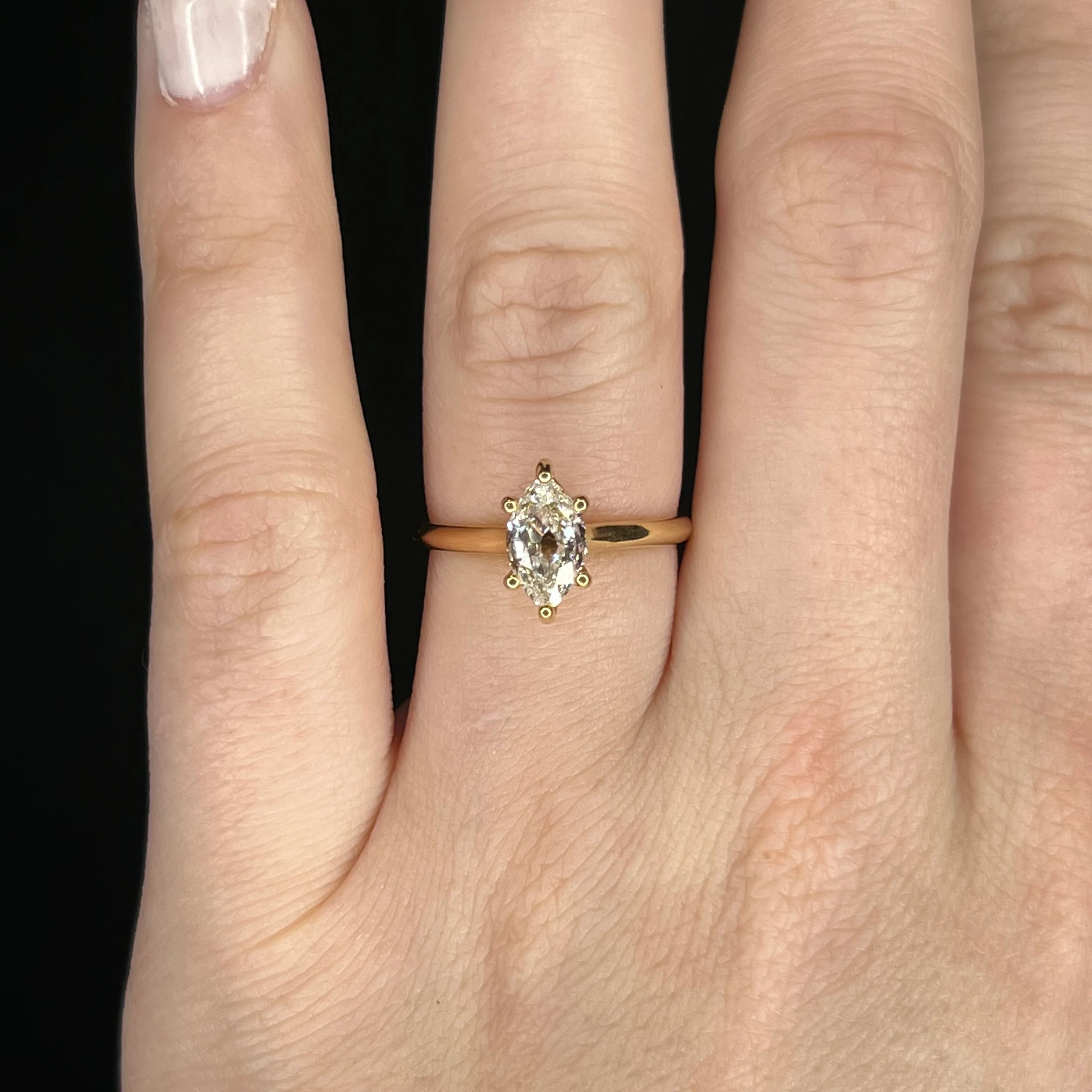1.01 Carat Marquise Cut Diamond Engagement Ring in 14k - Image 6