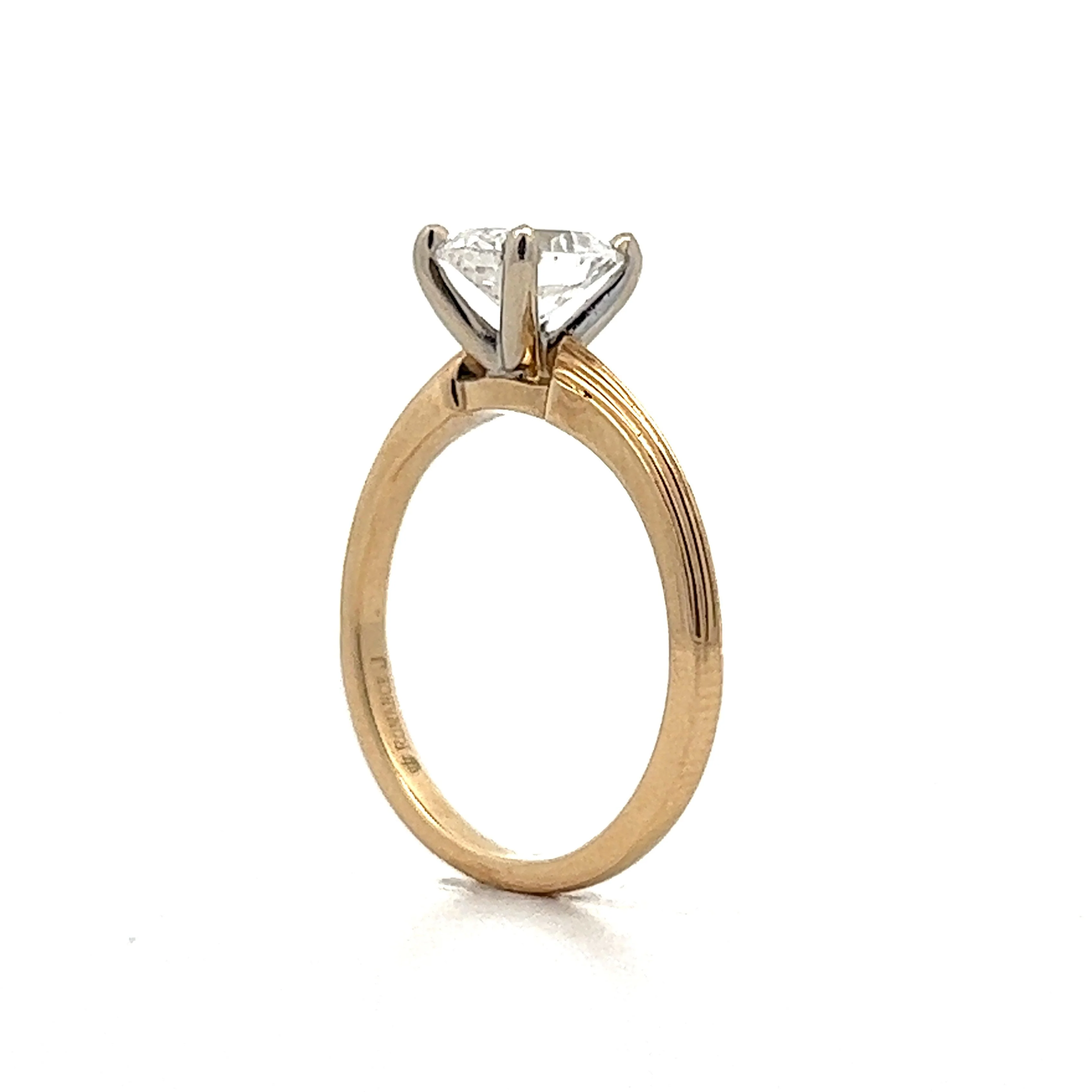 1.01 Cushion Cut Diamond Engagement Ring in 14k Yellow Gold - Image 5
