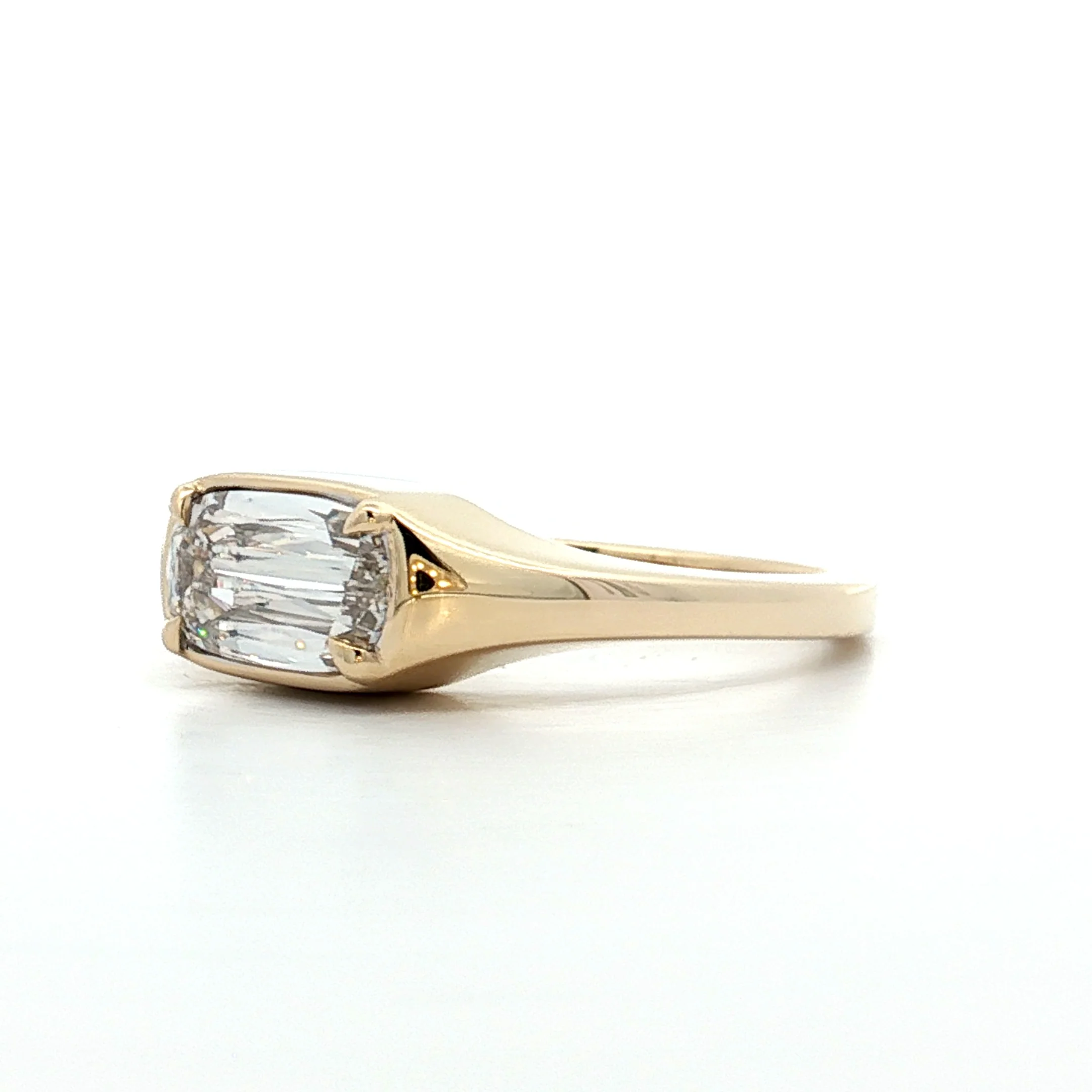 1.01 Cushion Diamond Engagement Ring in 14k Yellow Gold - Image 2