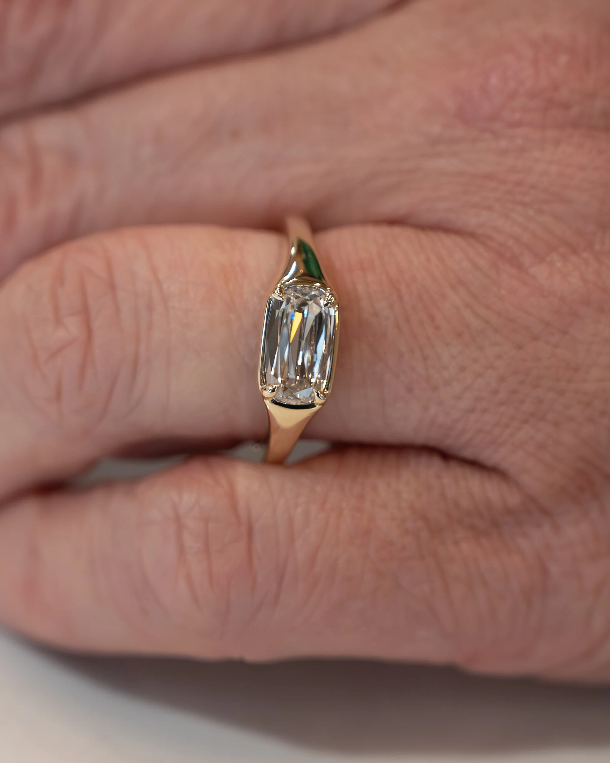 1.01 Cushion Diamond Engagement Ring in 14k Yellow Gold - Image 7