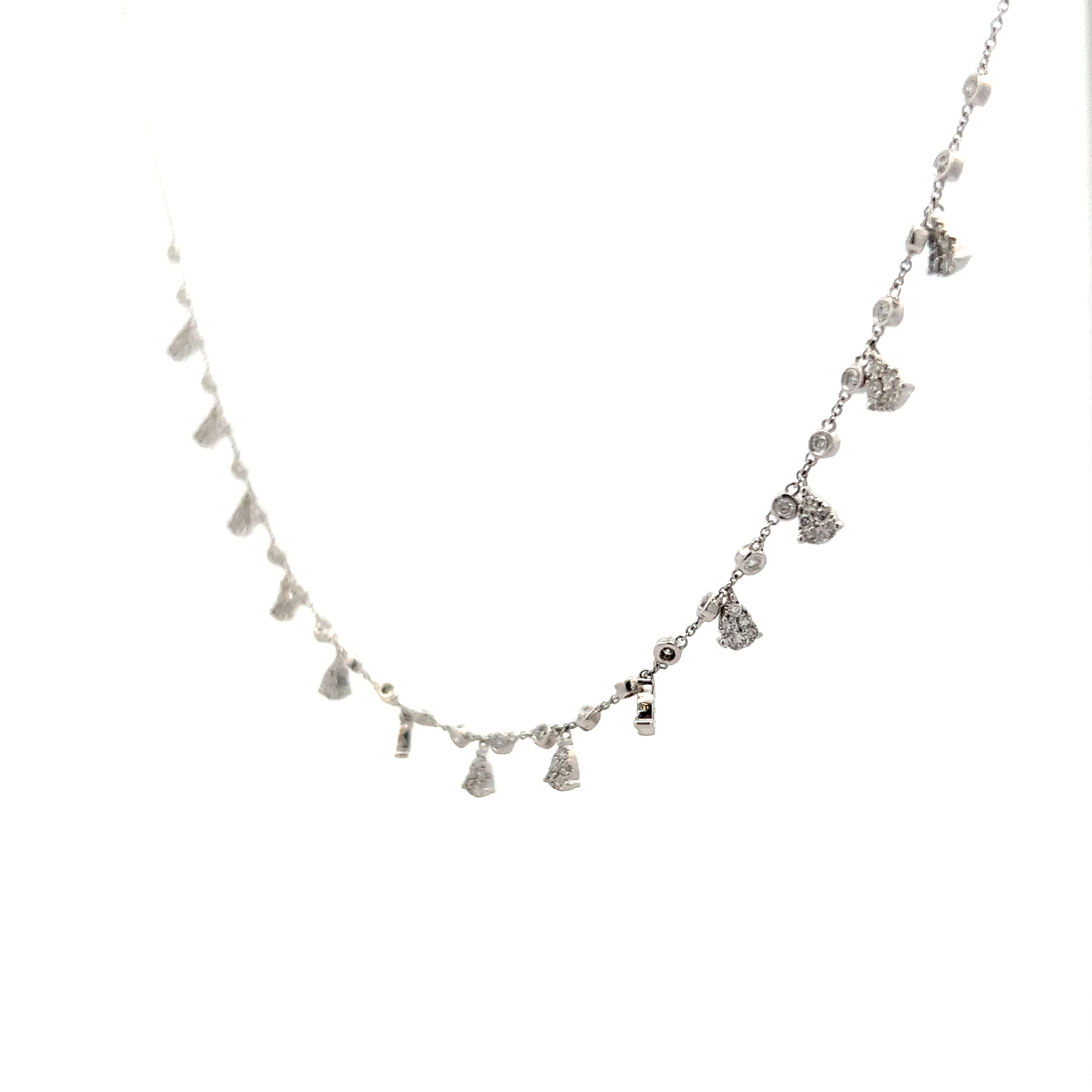 1.01 Diamond Pave Necklace in 14k White Gold - Image 2