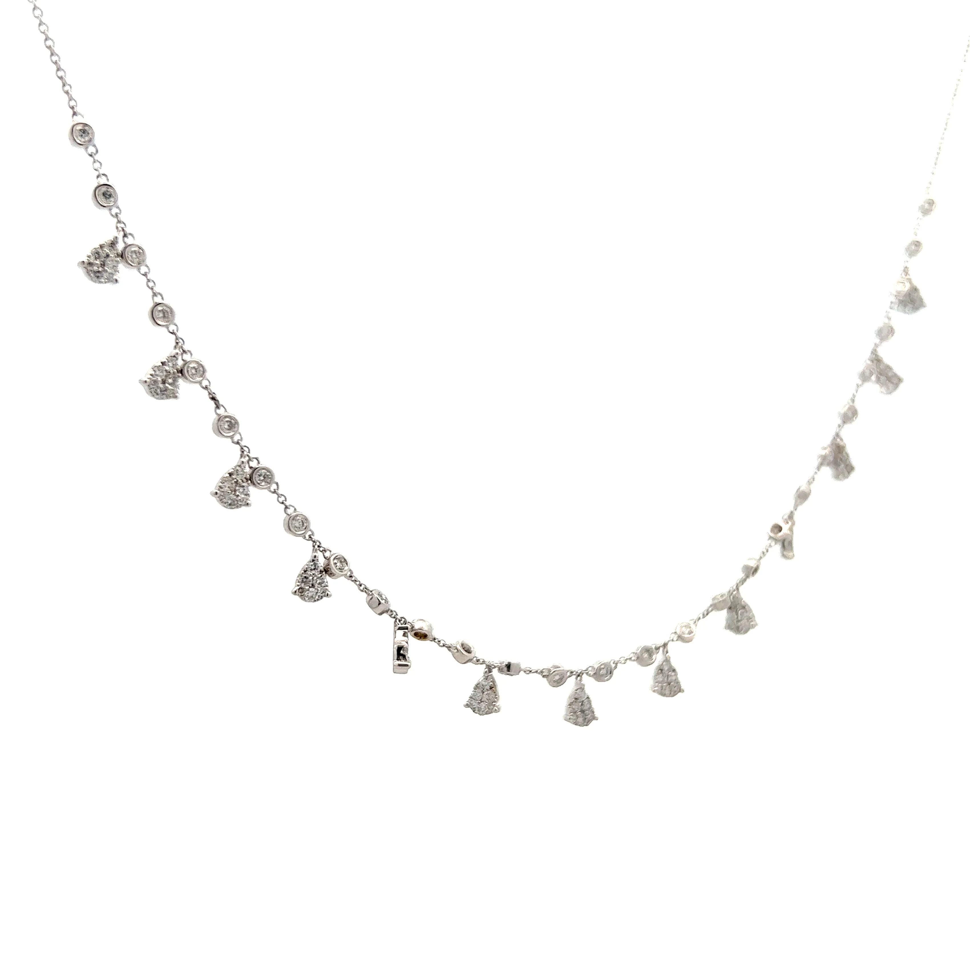 1.01 Diamond Pave Necklace in 14k White Gold - Image 3