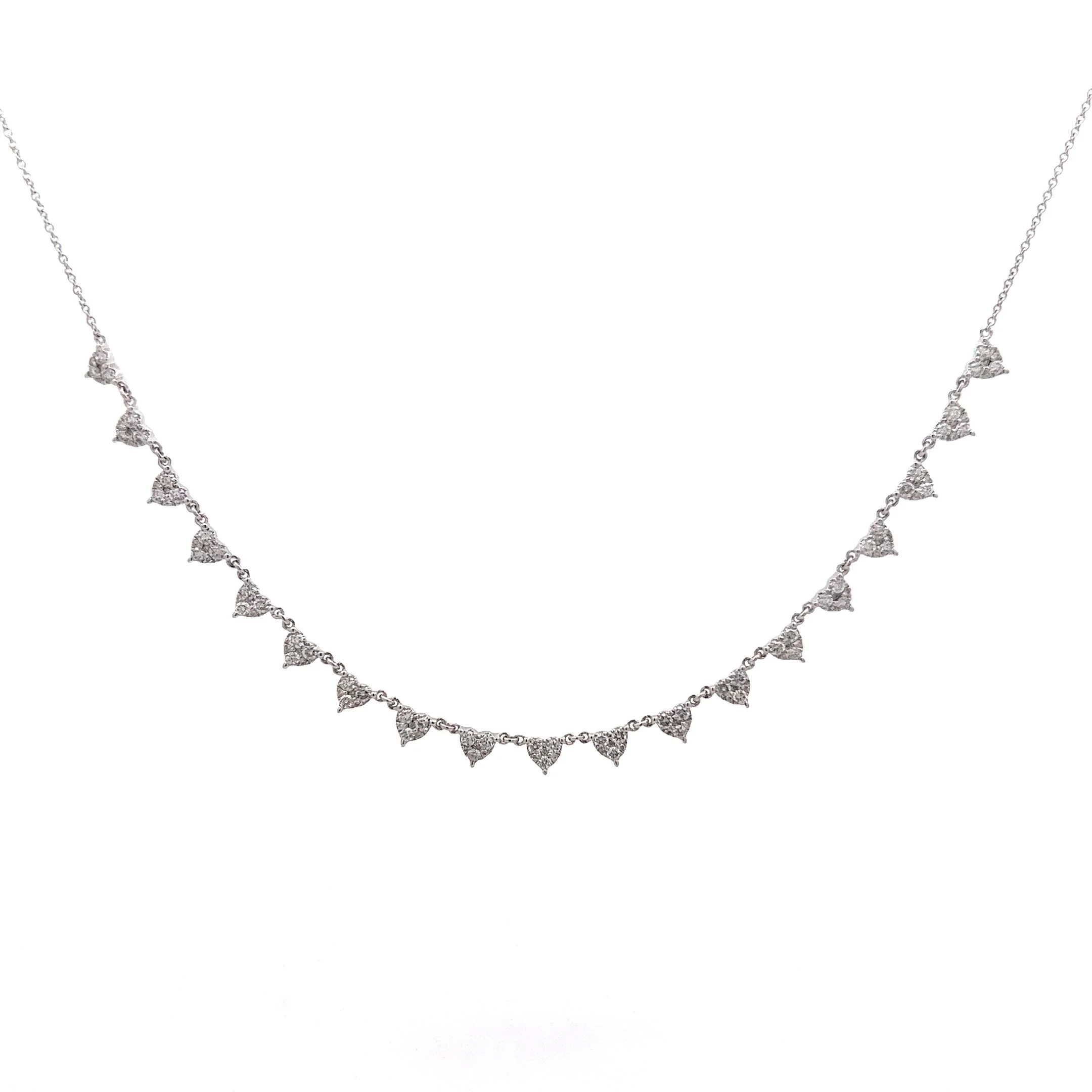 1.15 Diamond Station Necklace in 14k White Gold