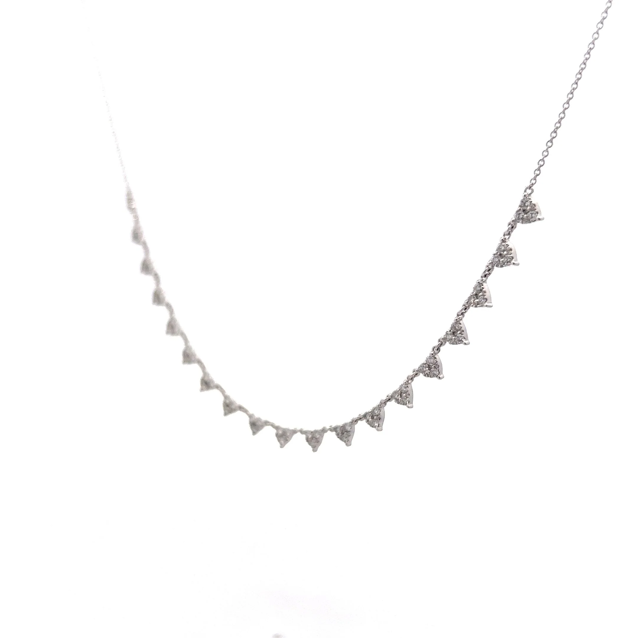 1.15 Diamond Station Necklace in 14k White Gold - Image 2