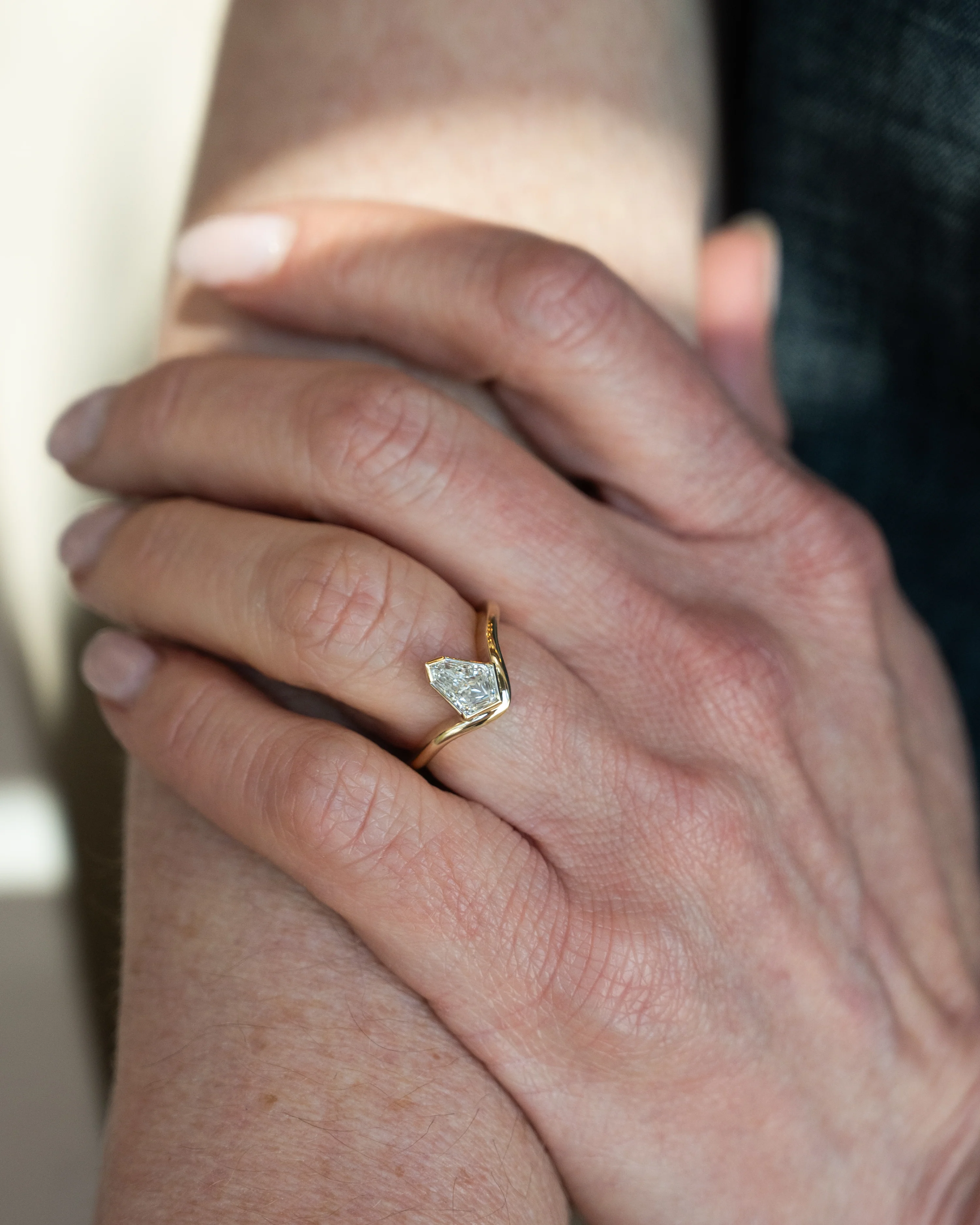 1.01 Kite Diamond Engagement Ring 14k Yellow Gold - Image 6